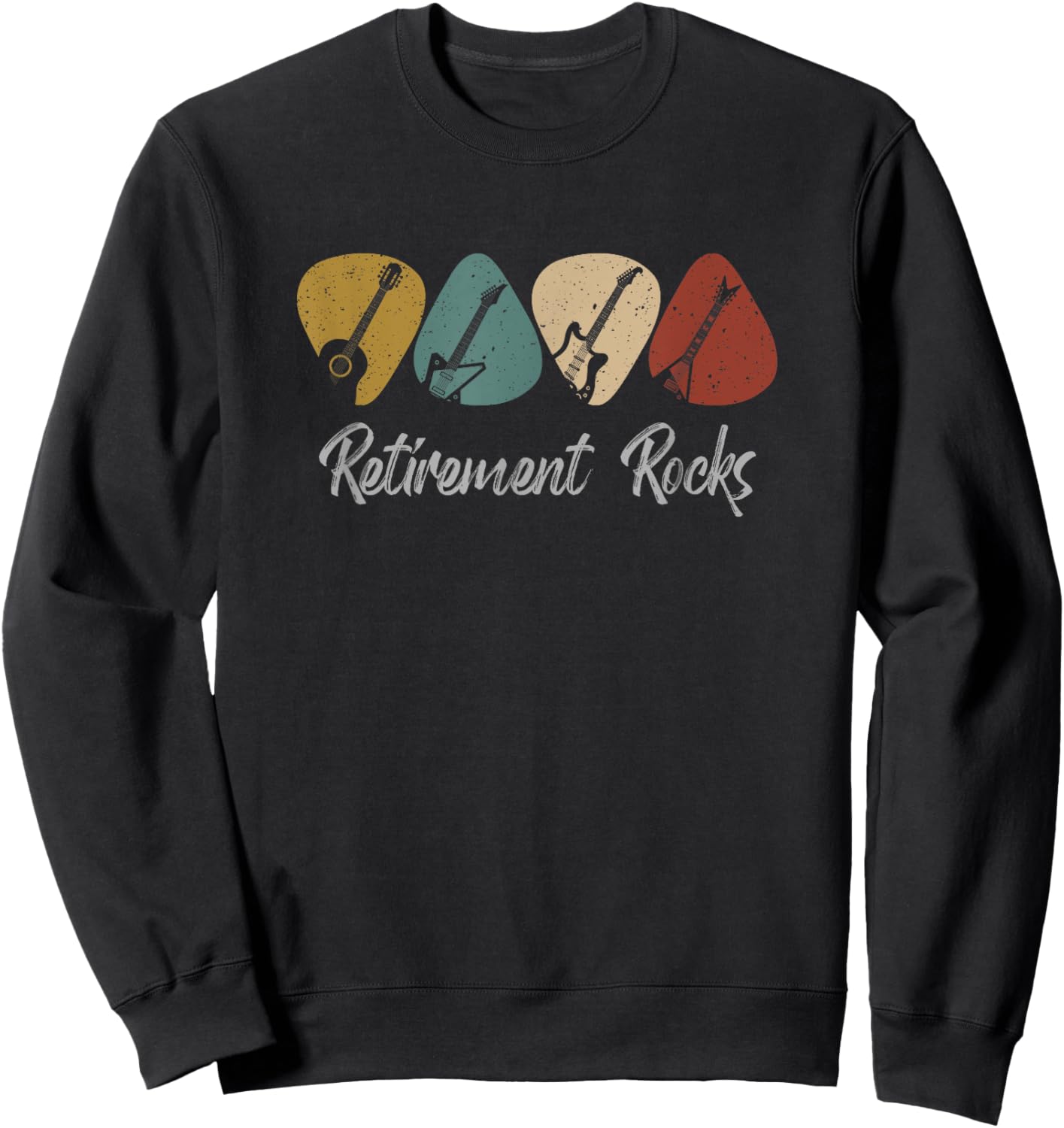 RETIREMENT ROCKS - Musician Guitar Pick Guitars Guitarists Sweatshirt - Sweatshirt | Black