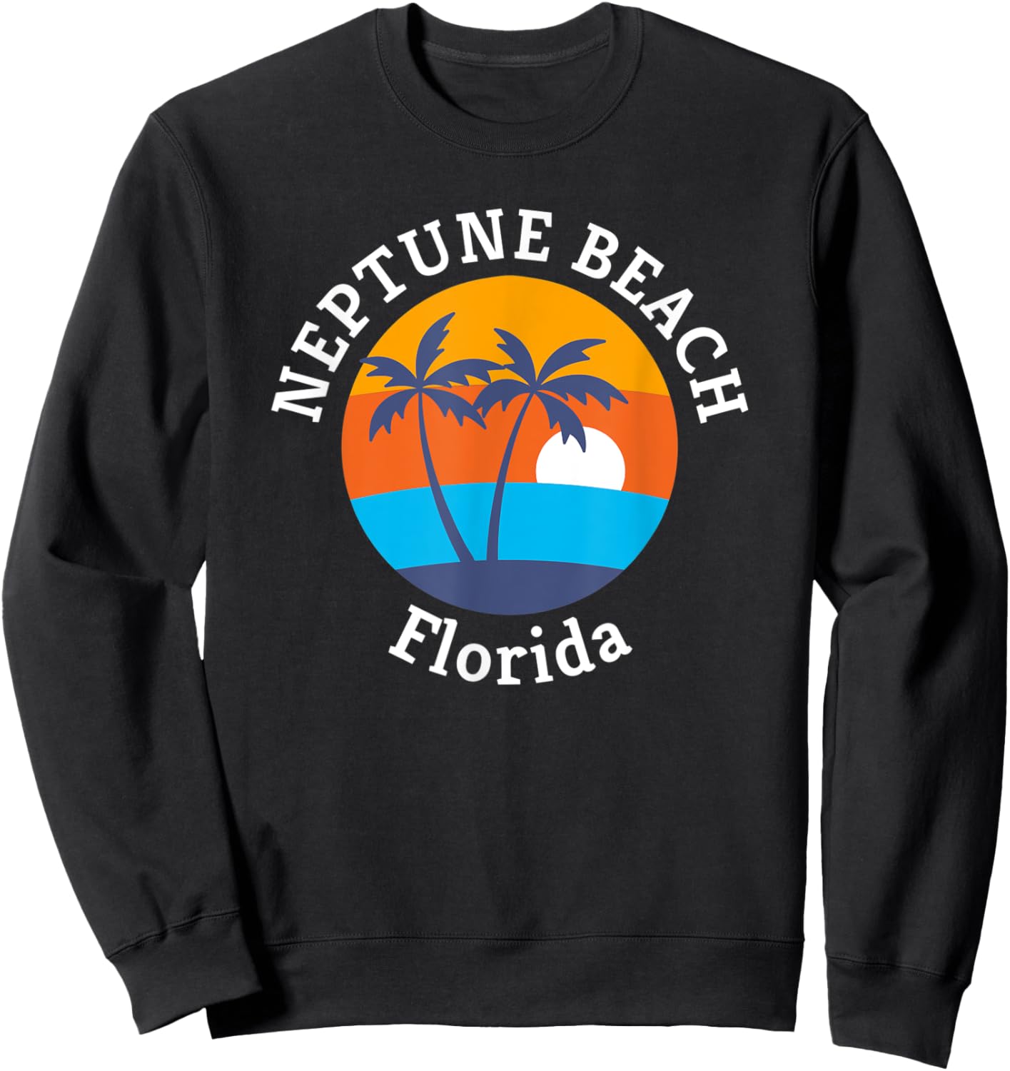 Neptune Beach Florida Summer Vacation Souvenir Men Women Sweatshirt - Sweatshirt | Black