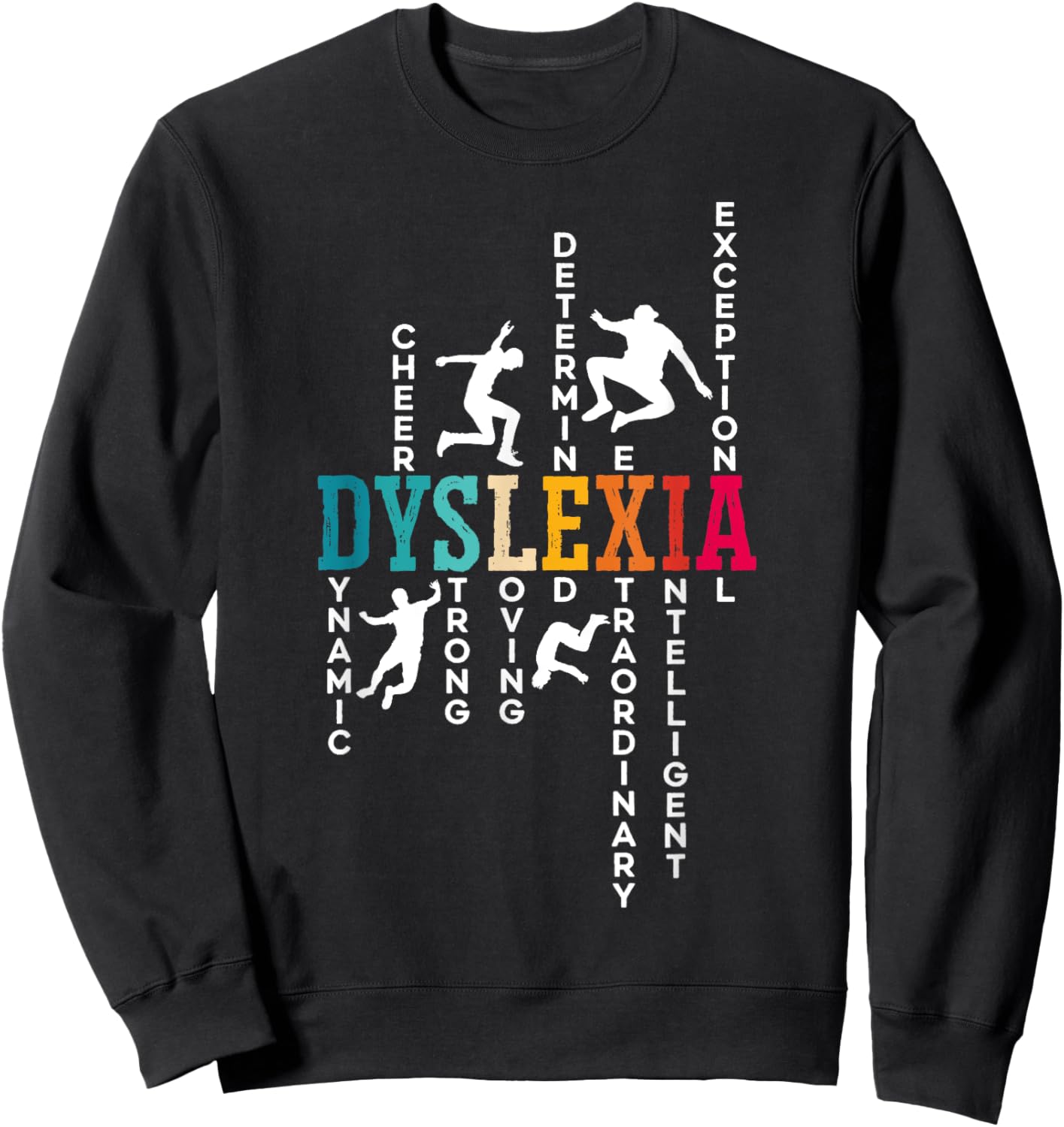 Dyslexia Awareness Dyslexic SteMi Apparel -Adults Black Short Sleeve Small Sweatshirt - Sweatshirt | Black