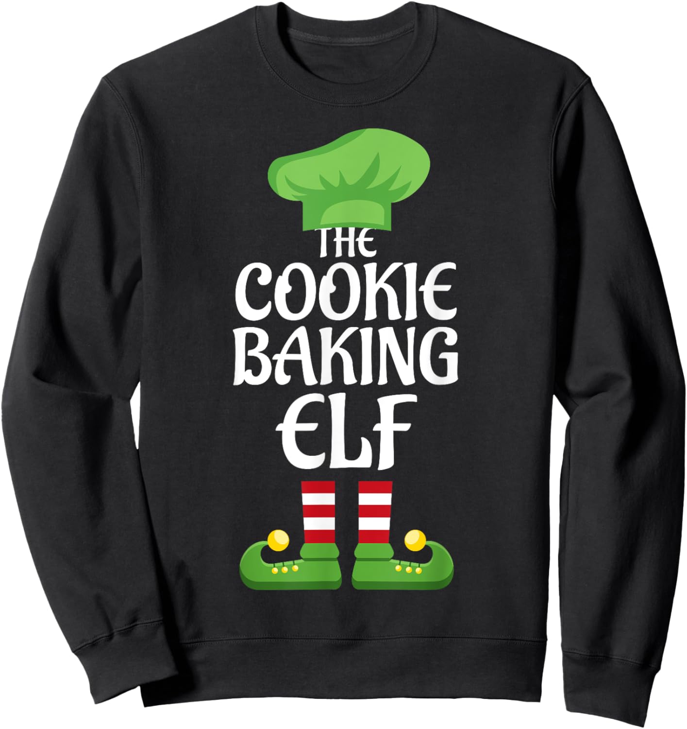 Cookie Baking Elf Family Matching Group Christmas Sweatshirt - Sweatshirt | Black