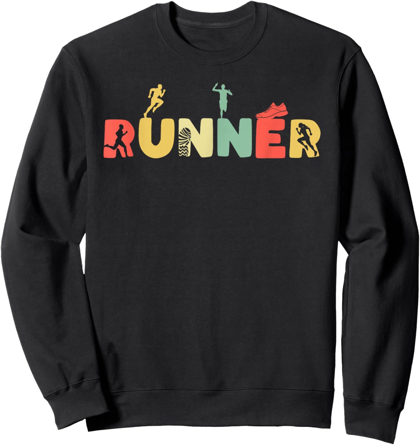 Retro Jogging Running Sports Jogging Runner – Vintage Runner Sweatshirt - Sweatshirt | Black