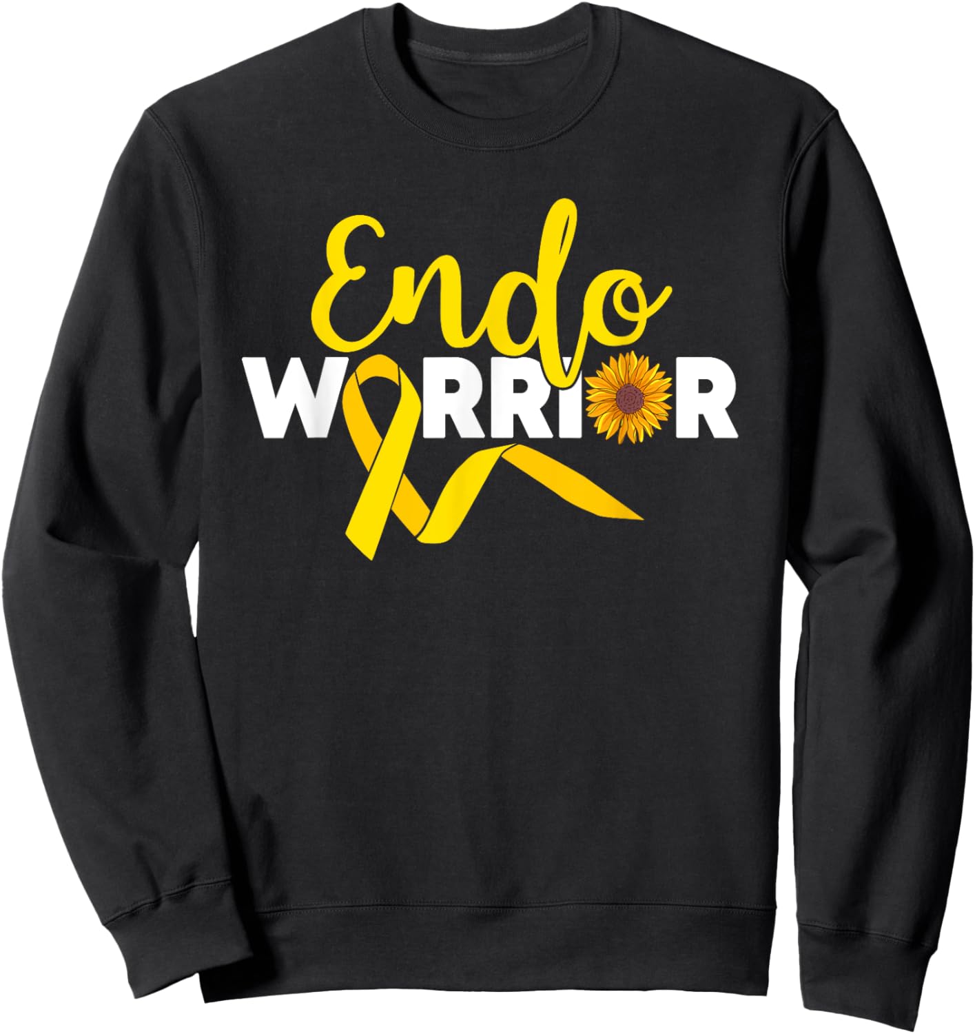 Endo Warrior Endometrium Endometriosis Awareness Sweatshirt - Sweatshirt | Black