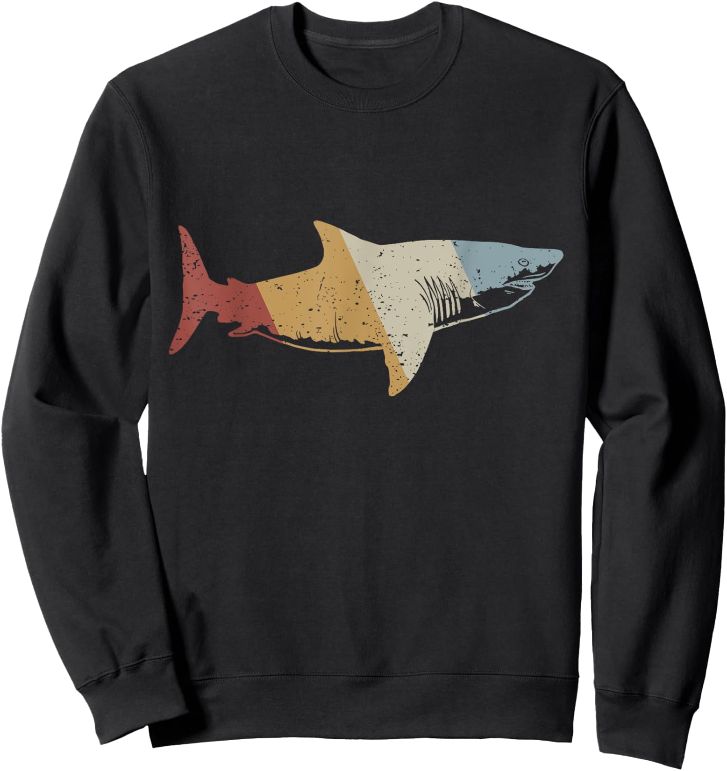 Shark Retro Style Vintage Sweatshirt - Sweatshirt | Black
