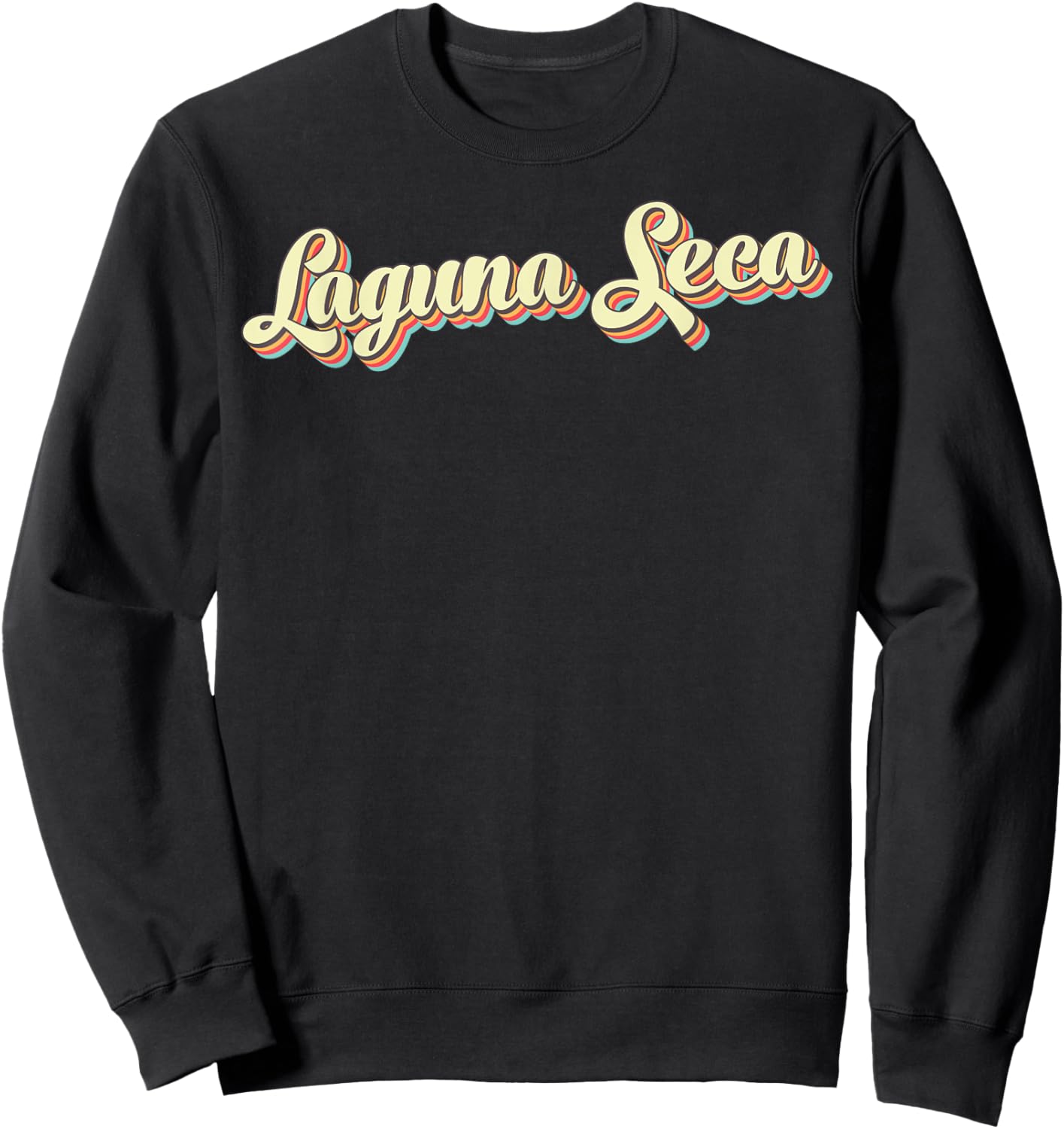 Laguna Seca Retro Art Baseball Font Vintage Sweatshirt - Sweatshirt | Black