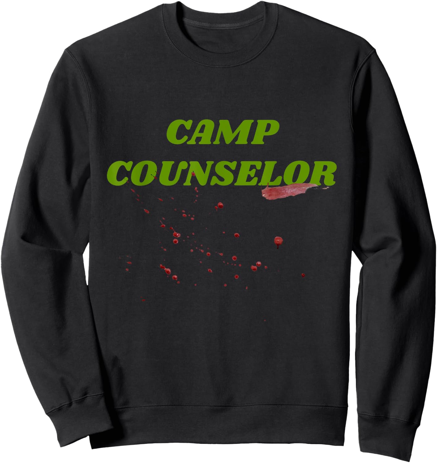 Horror Fan 80s Movie Camp Counselor Blood Halloween Costume Sweatshirt - Sweatshirt | Black