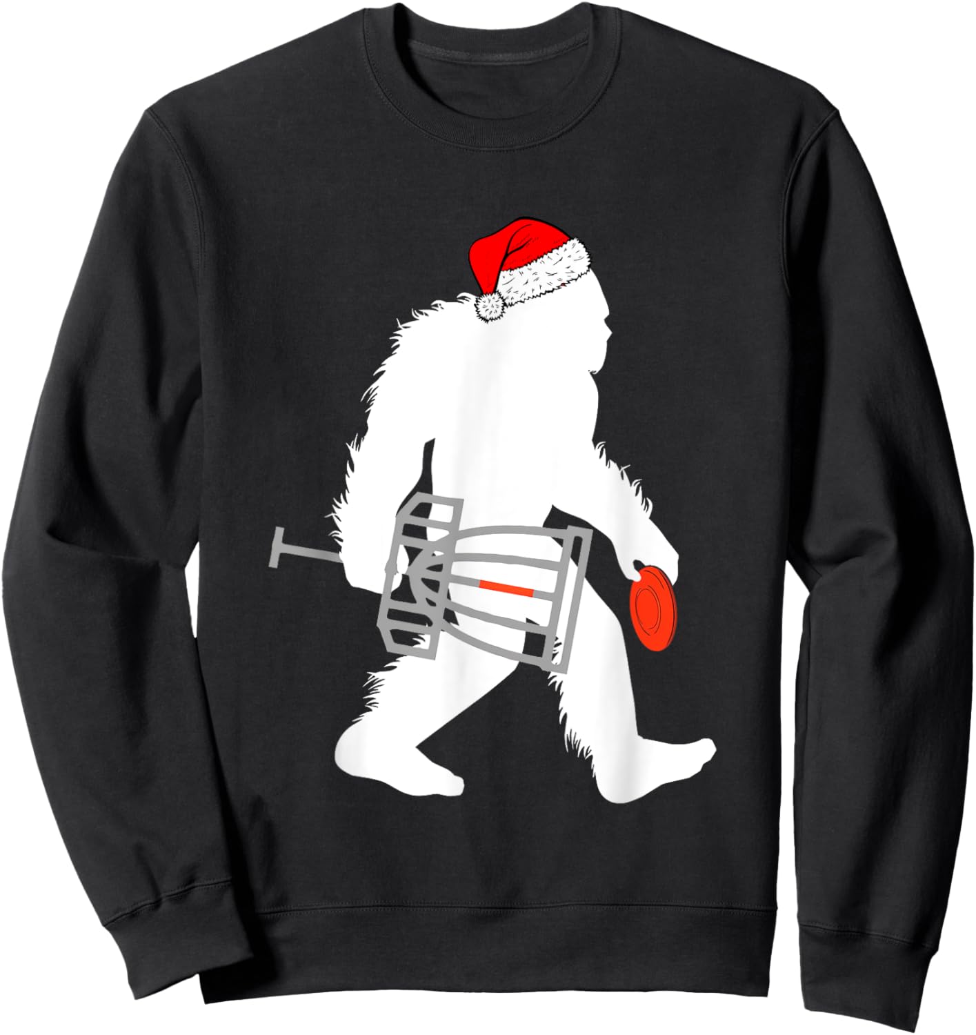 Bigfoot Santa Disc Golf Christmas Disc Golfer Xmas Pajamas Sweatshirt - Sweatshirt | Black