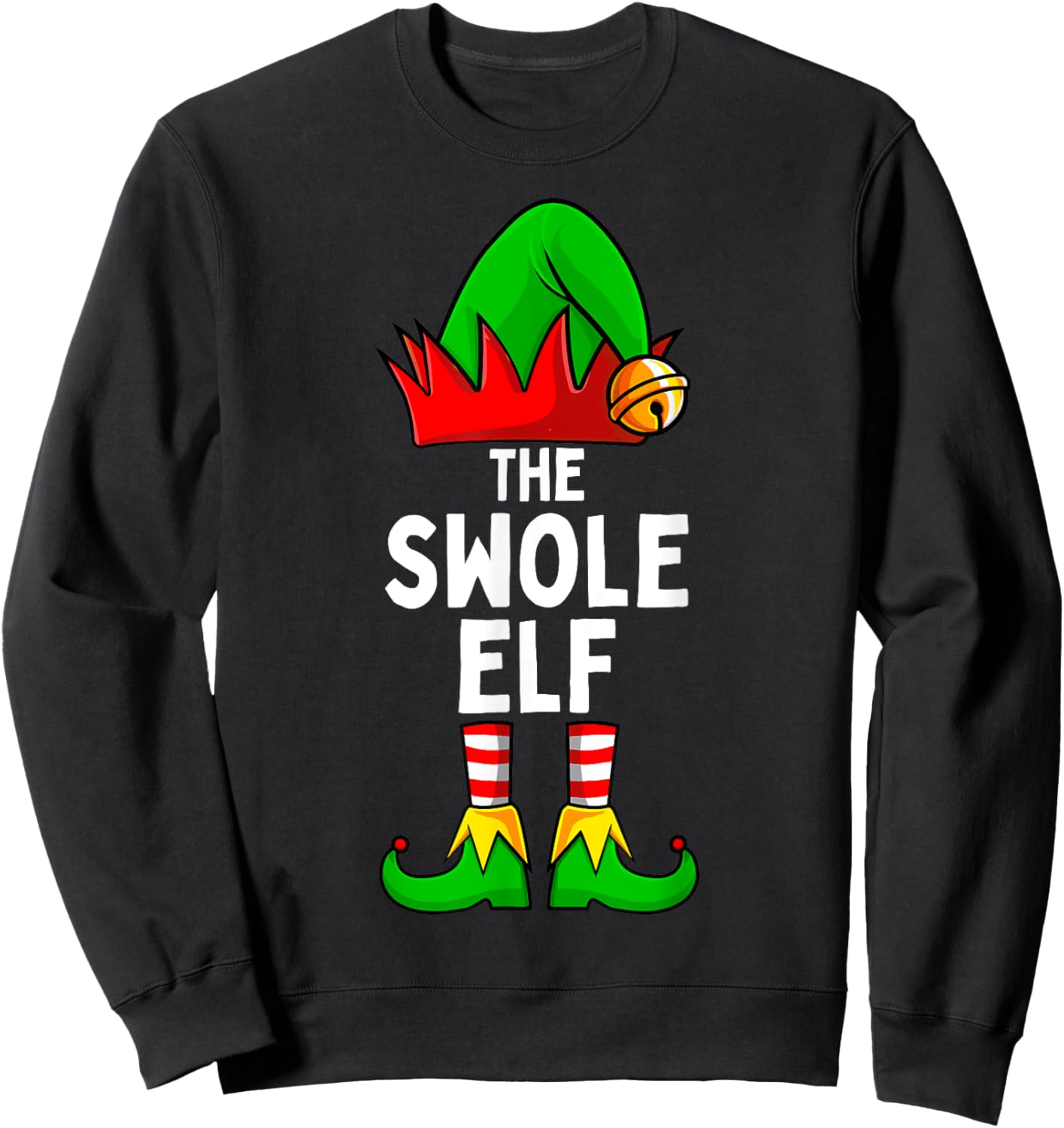Swole Elf Matching Family Christmas Sweatshirt - Sweatshirt | Black