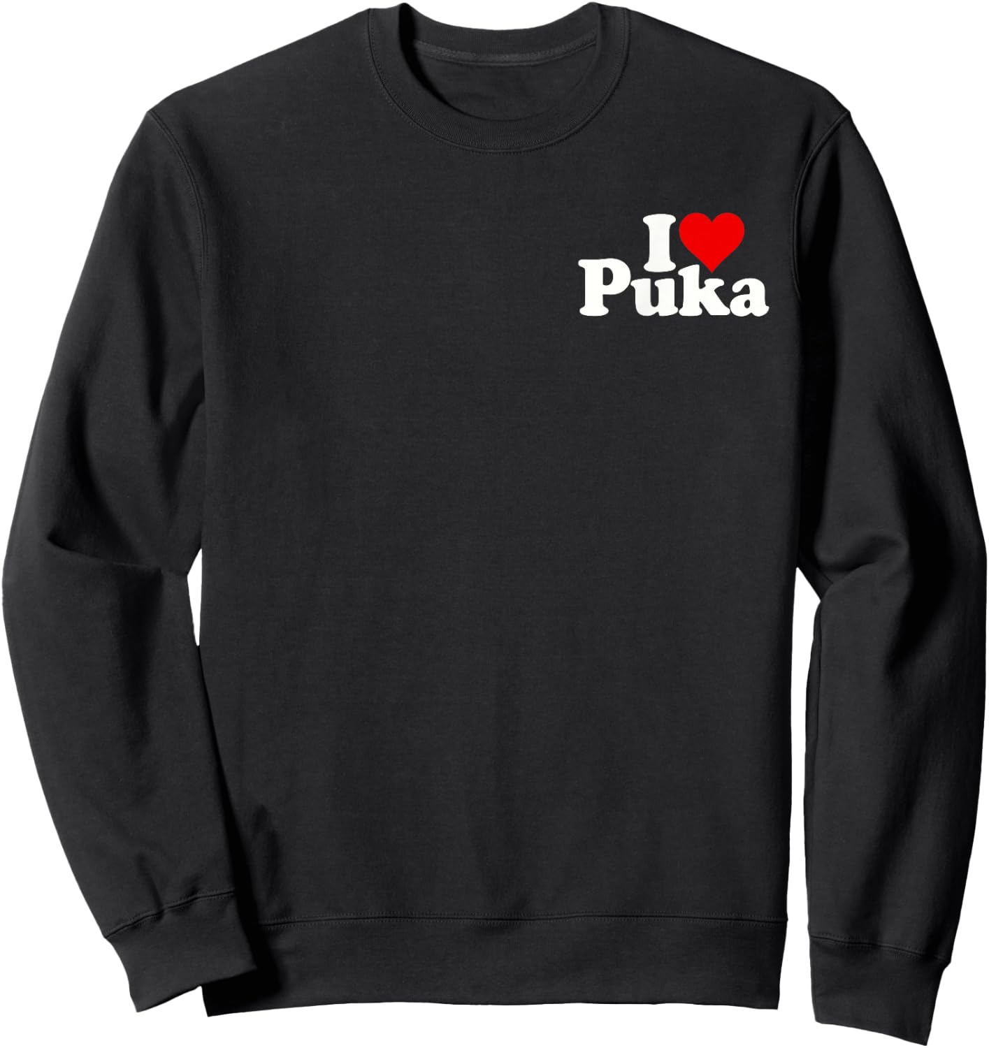 I Love Heart Puka Sweatshirt - Sweatshirt | Black