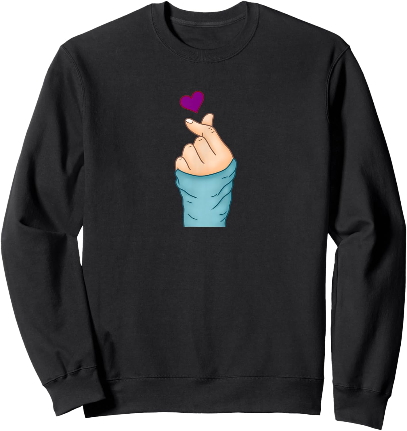 K-pop Kpop Heart Fingers Sweatshirt - Sweatshirt | Black