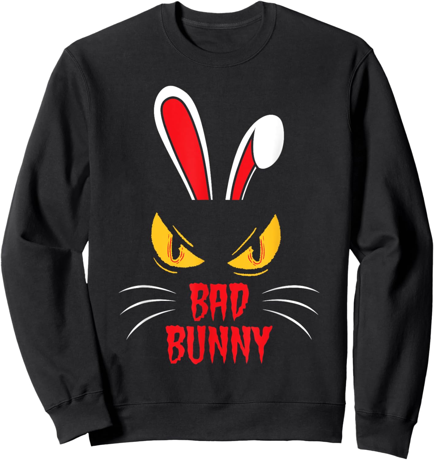 Bad Rabbit Creepy Rabbit Cool Animal Friend Sweatshirt - Sweatshirt | Black
