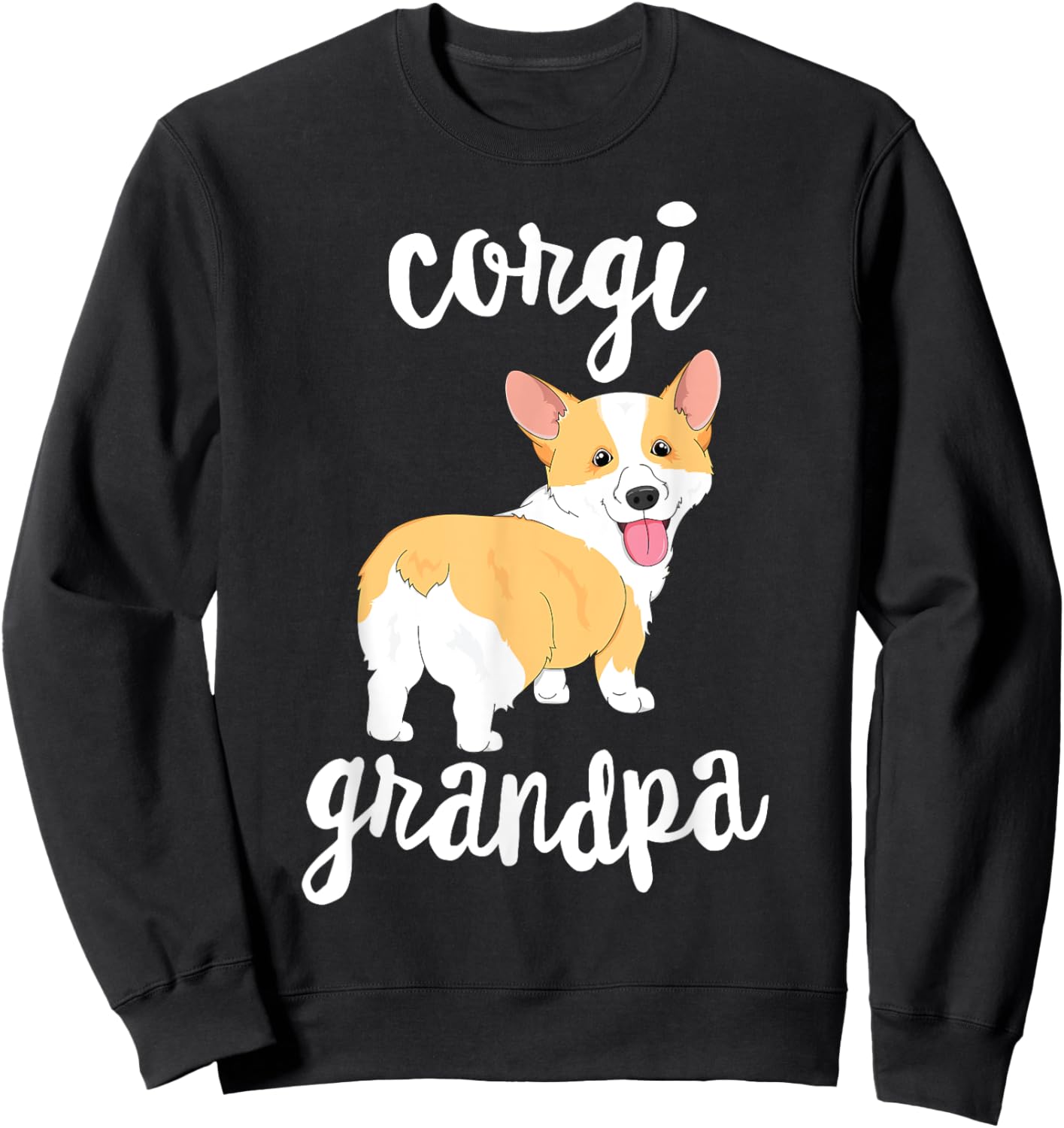 Welsh Corgi Grandpa Pawpa Dog Grandparents Grand Paw Women Girls Kids Sweatshirt - Sweatshirt | Black