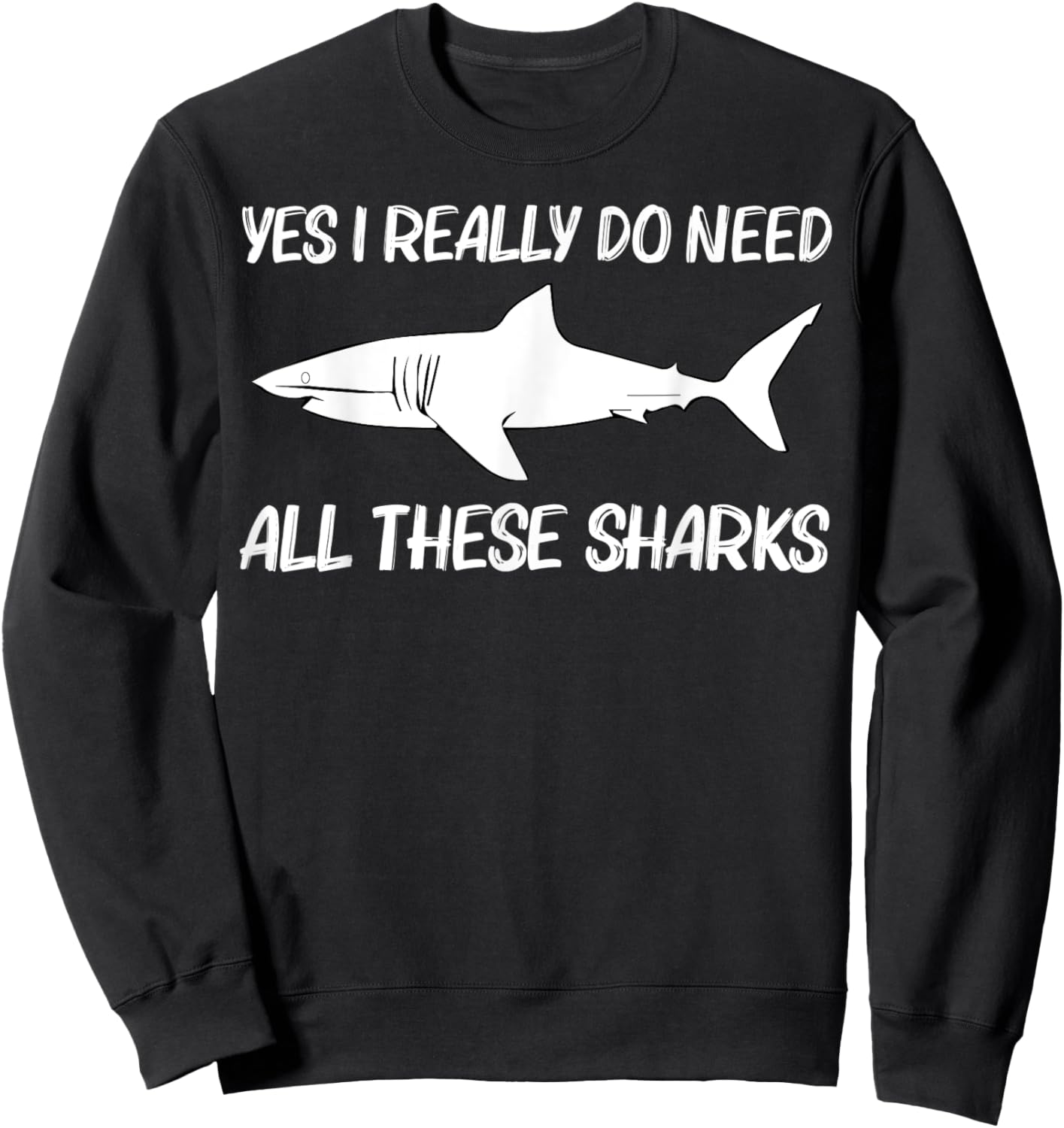 Cool Shark Women Great White Megalodon Fish Animal Sweatshirt - Sweatshirt | Black