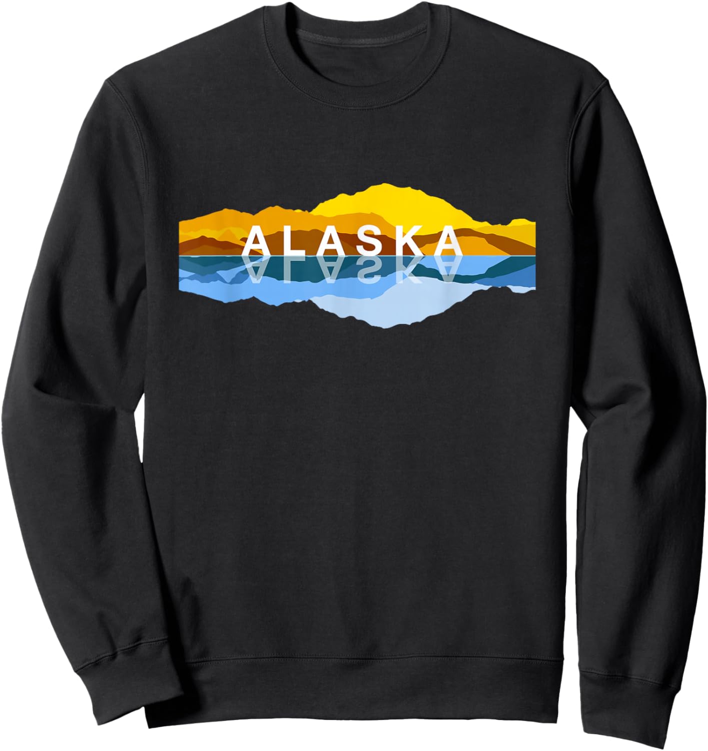Alaska Mountain Reflections - Denali Mountain Souvenir Sweatshirt - Sweatshirt | Black