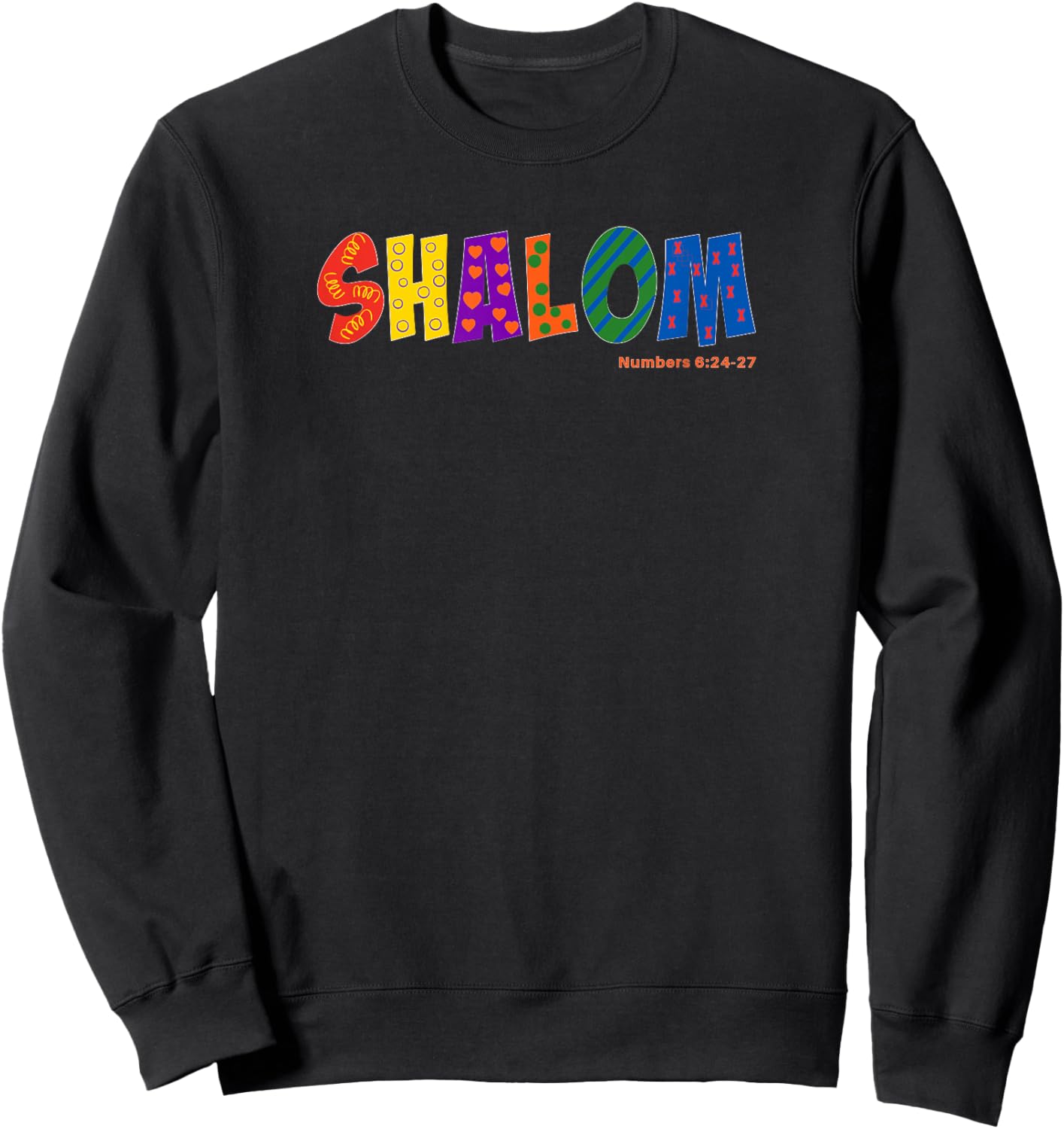 Colorful Shalom Sweatshirt - Sweatshirt | Black