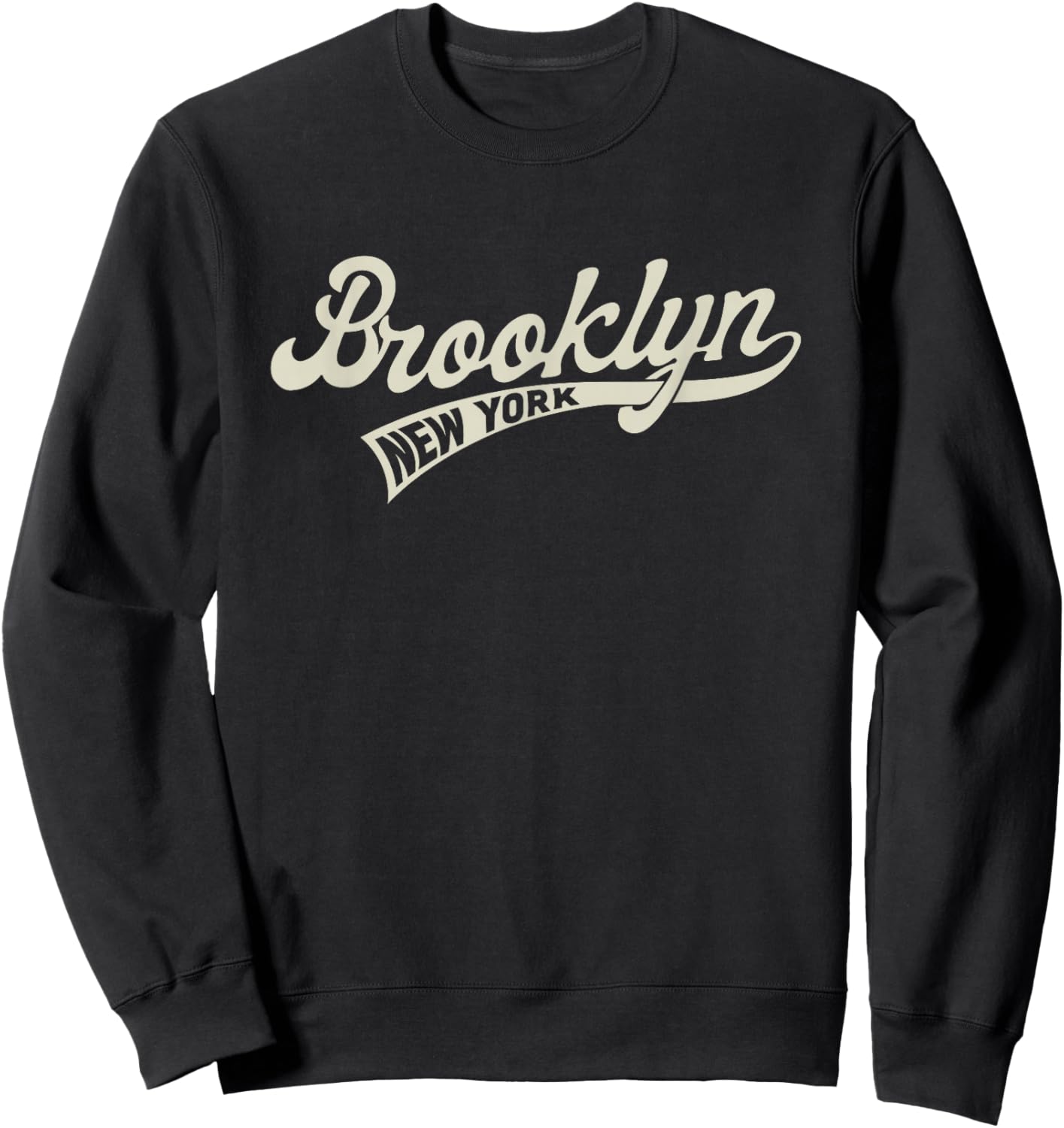Vintage Baseball Style Brooklyn & Women Sweatshirt - Sweatshirt | Black