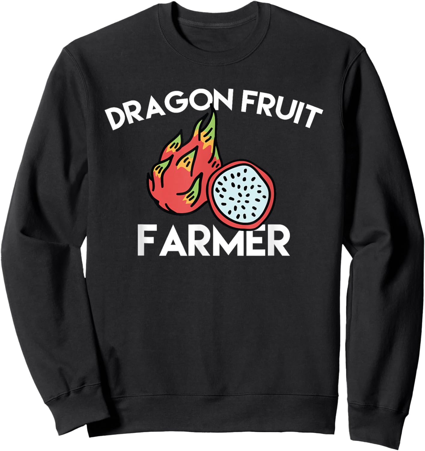 Lovely Dragon Fruit Farmer Costume Tropical Food Sweatshirt - Sweatshirt | Black