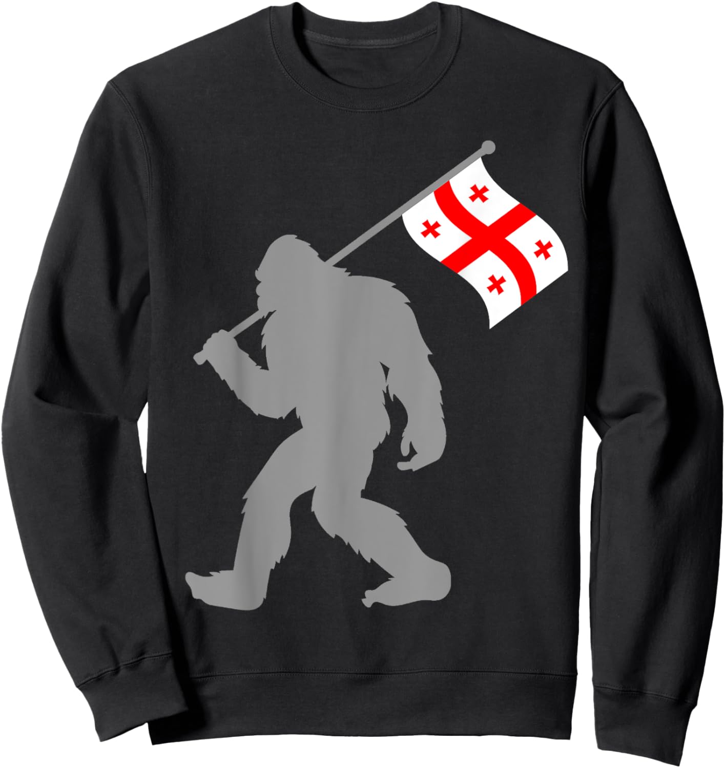 Sak’art'velo or Georgian Flag on Georgia Flag Sweatshirt - Sweatshirt | Black