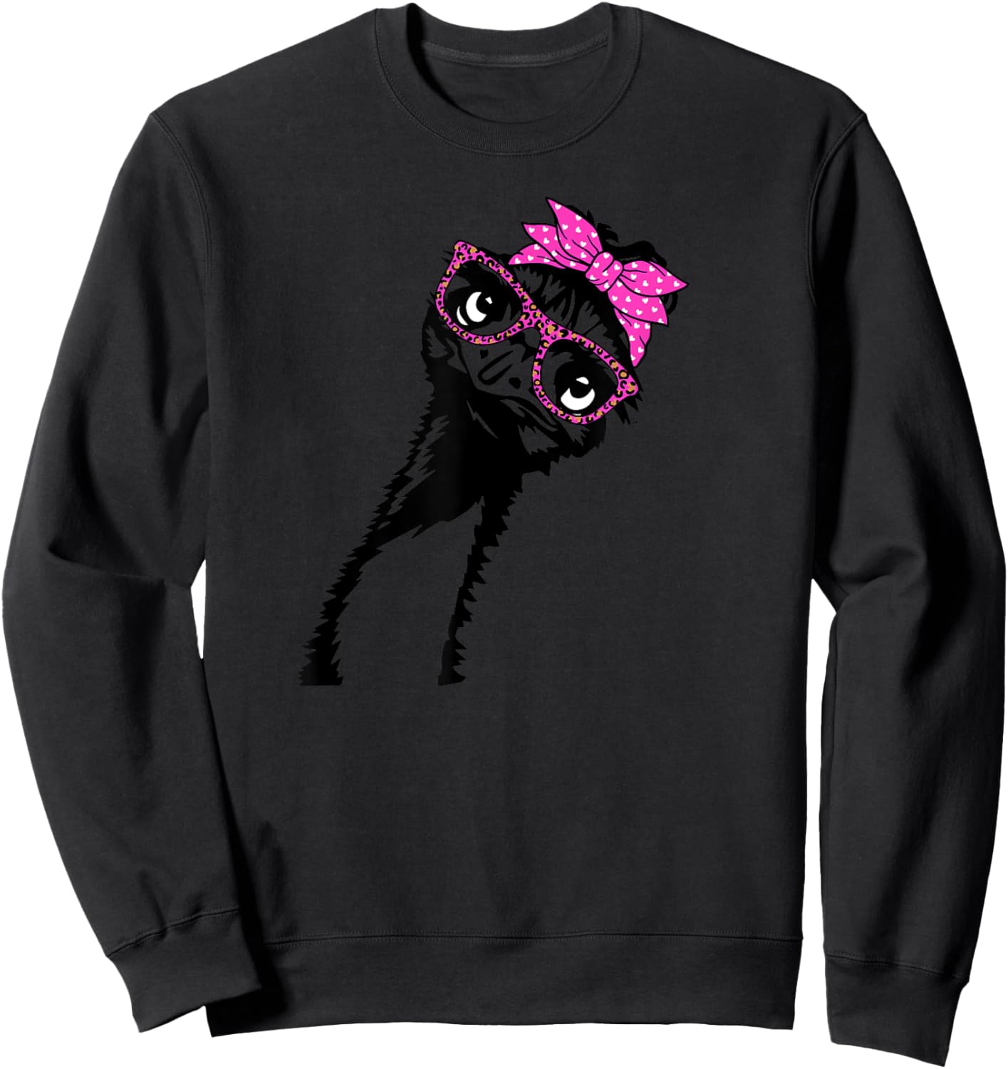 Emu Bird with bandana glasses Sweatshirt - Sweatshirt | Black