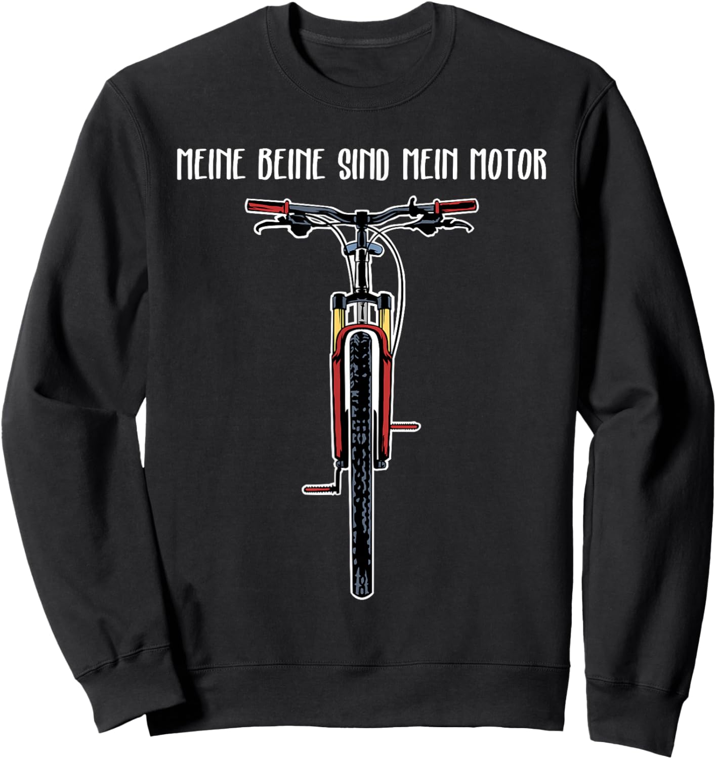 Funny Bicycle with German Text "My Legs Are My Motor" Sweatshirt - Sweatshirt | Black