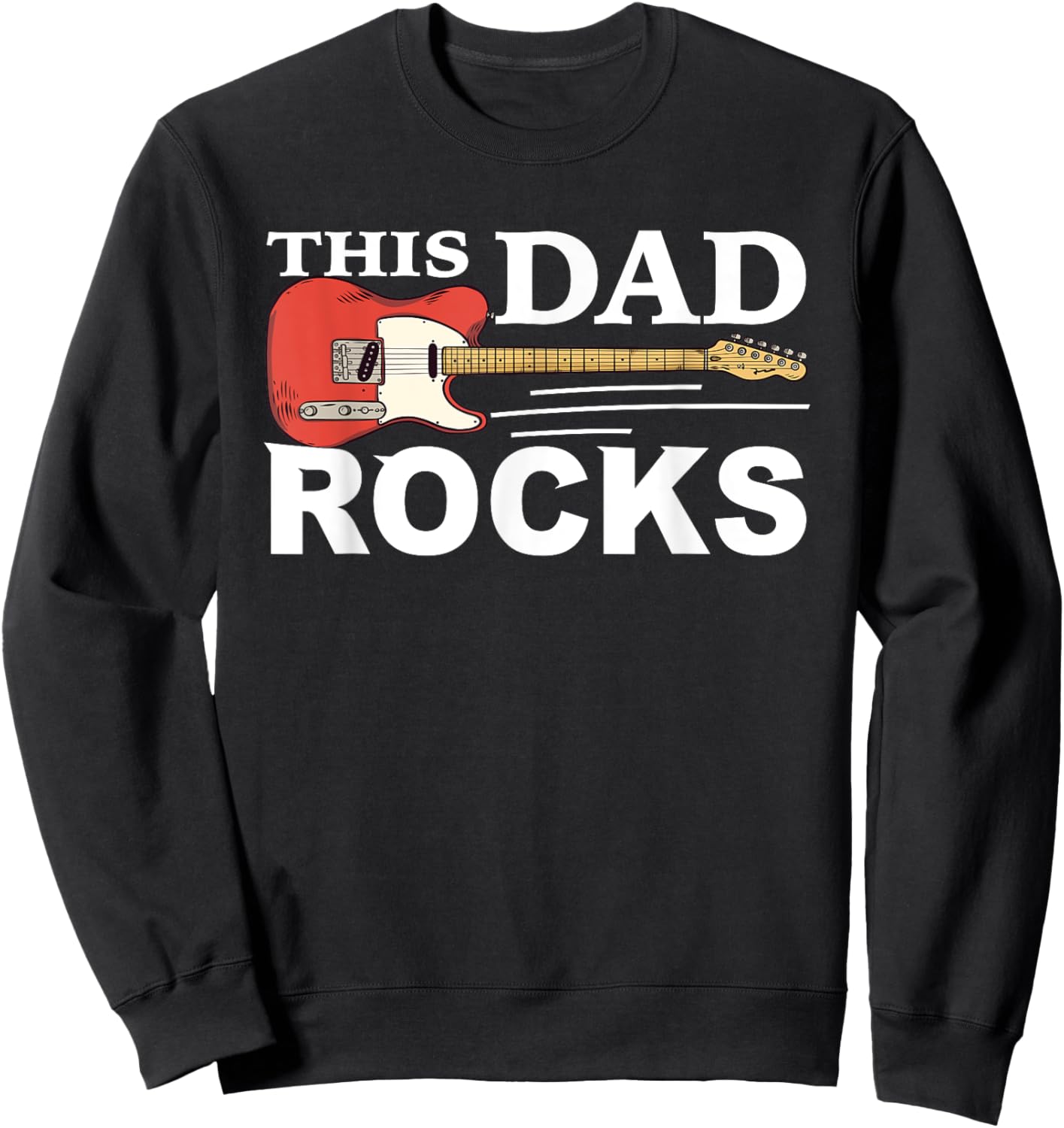 This Dad Rocks Guitar Old Rockers Sweatshirt - Sweatshirt | Black