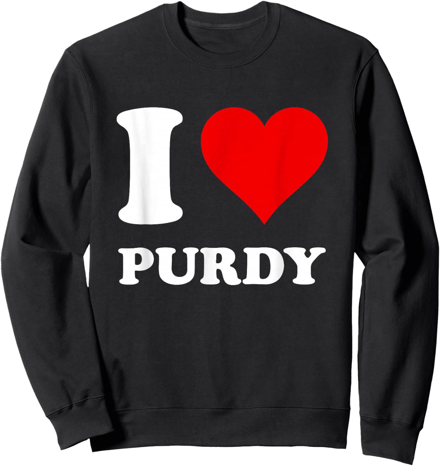 Red Heart I Love Purdy Sweatshirt - Sweatshirt | Black