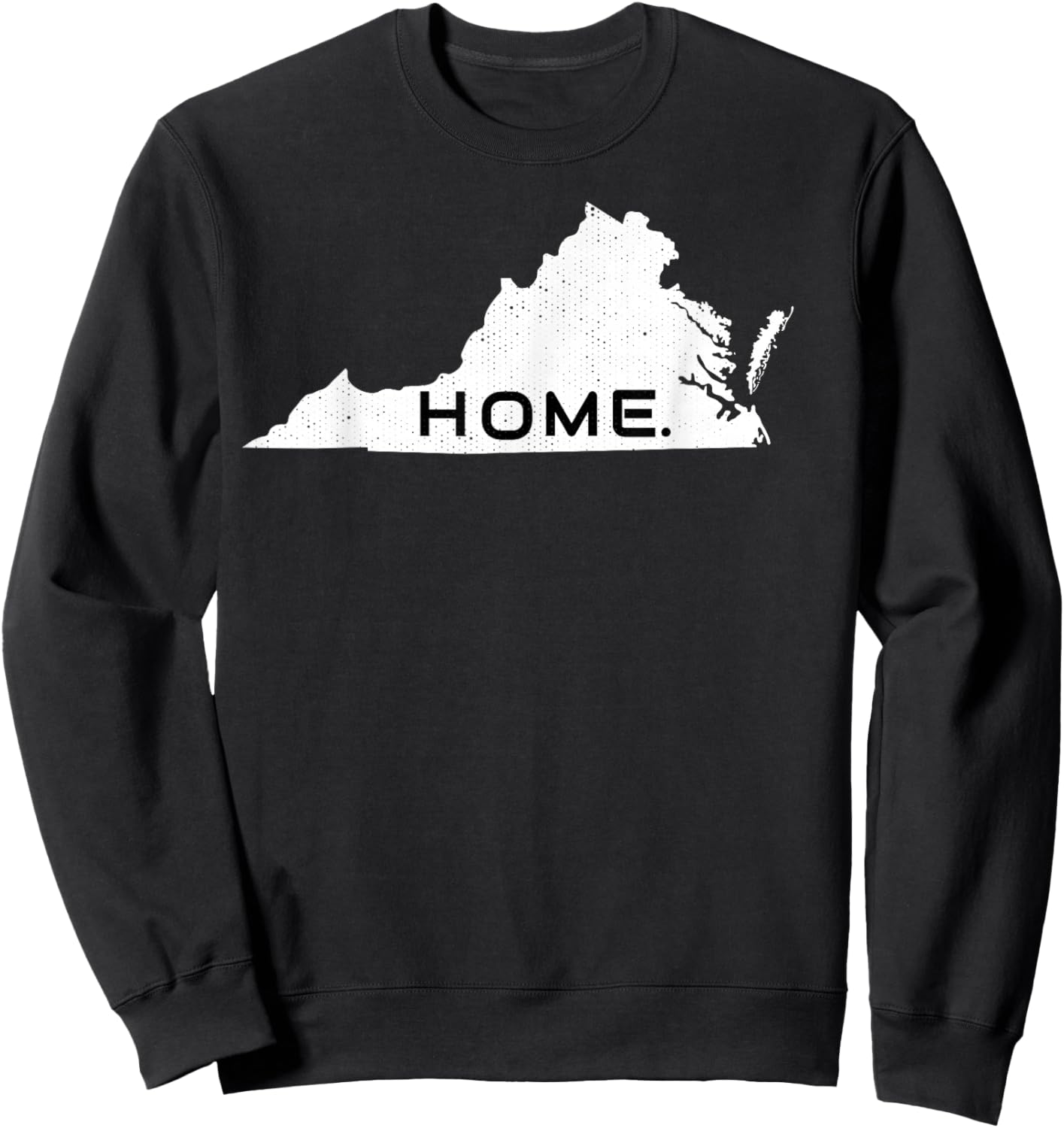 Distressed Virginia Home State Sweatshirt - Sweatshirt | Black