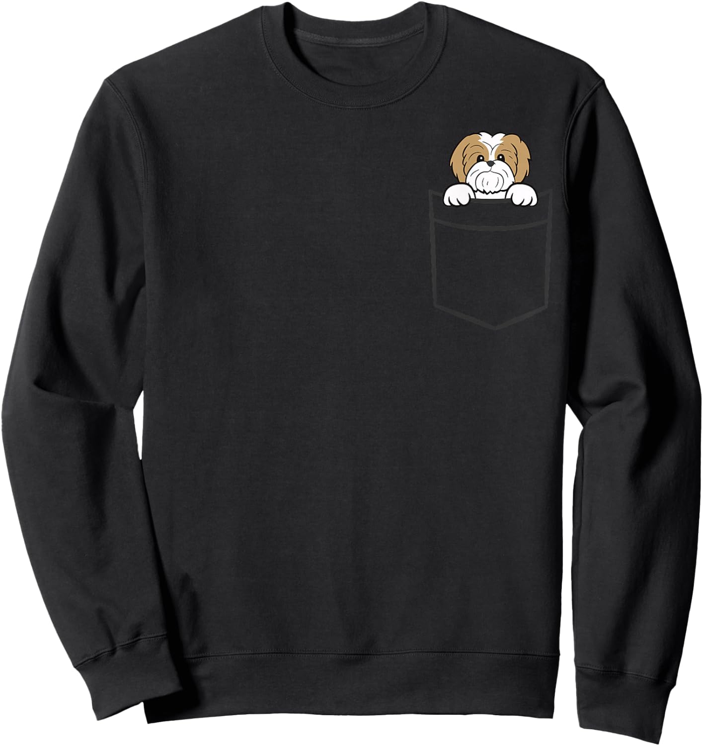 Shih Tzu In The Pocket Cute Shih Tzu Sweatshirt - Sweatshirt | Black