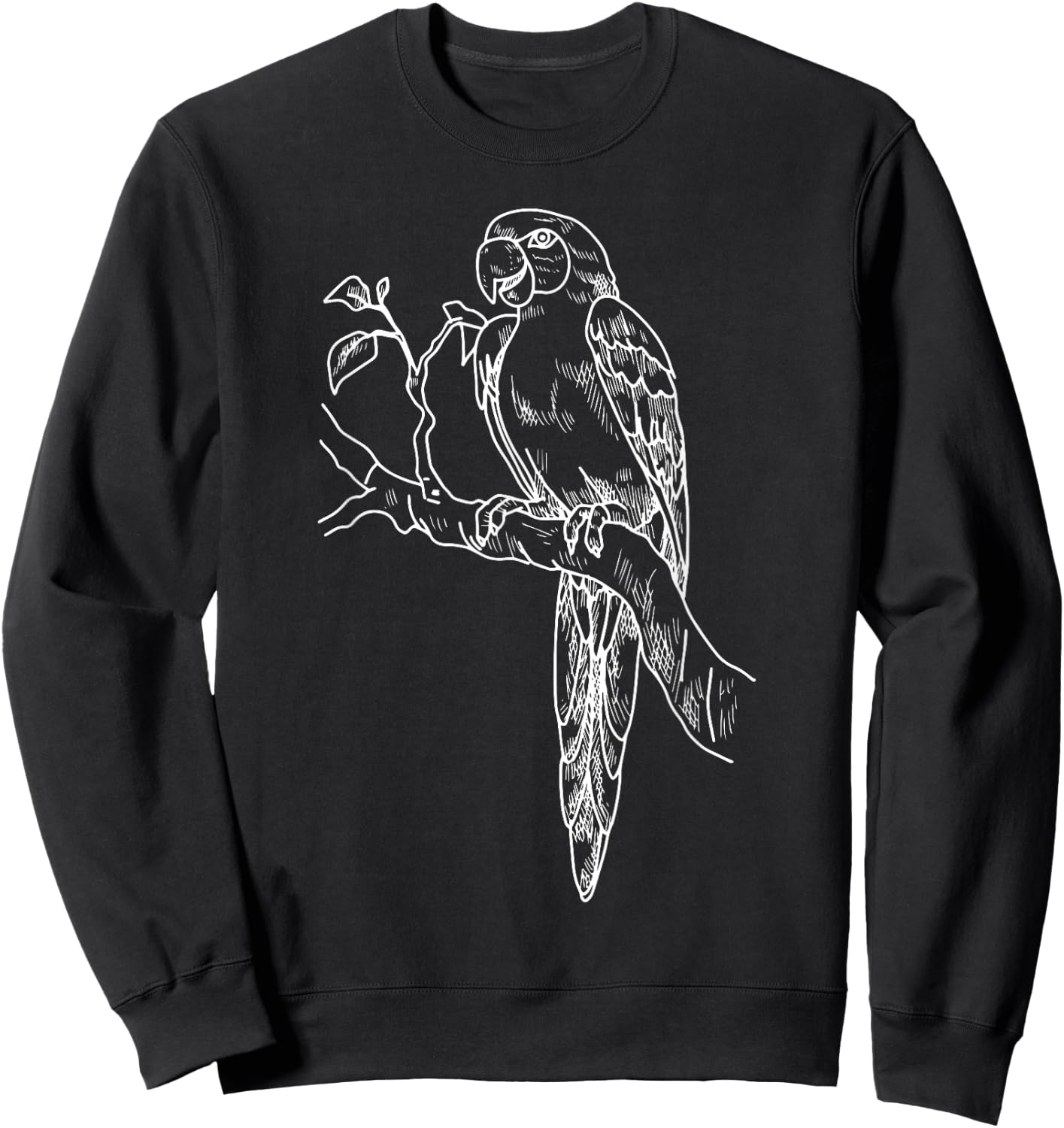 Parrot Bird Vintage Distressed Retro Style Silhouette 70s Sweatshirt - Sweatshirt | Black