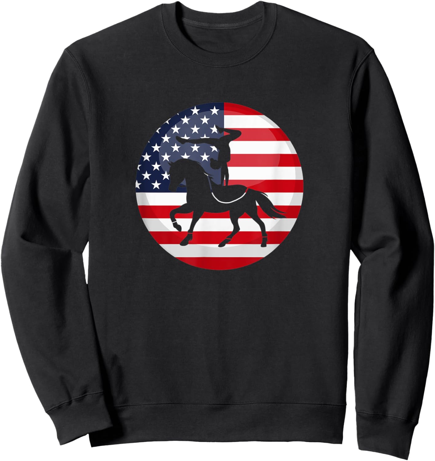 Equestrian Vaulting Horse US Flag Vaulters Sweatshirt - Sweatshirt | Black