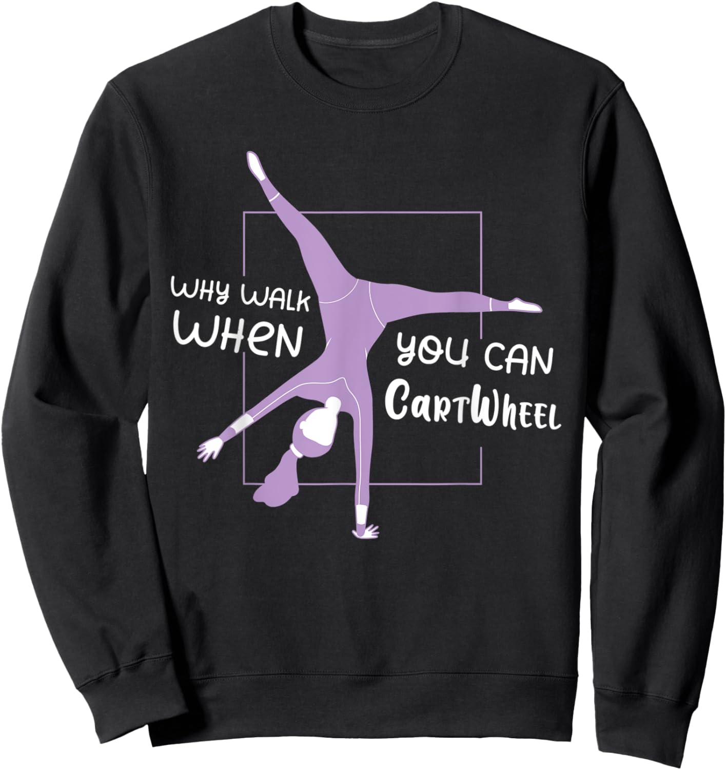 Gymnastics USA American Flag - Cartwheel Tumbling Funny Girl Sweatshirt - Sweatshirt | Black