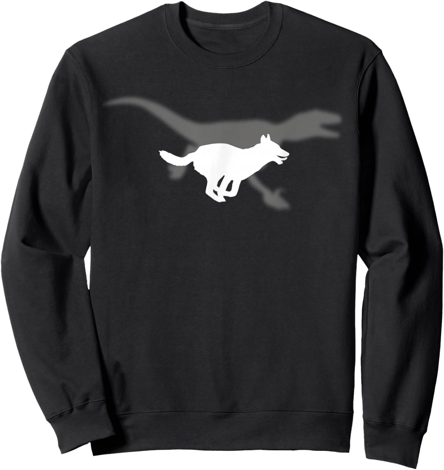 Belgian Malinois Velociraptor Maliraptor Running Shadow Sweatshirt - Sweatshirt | Black