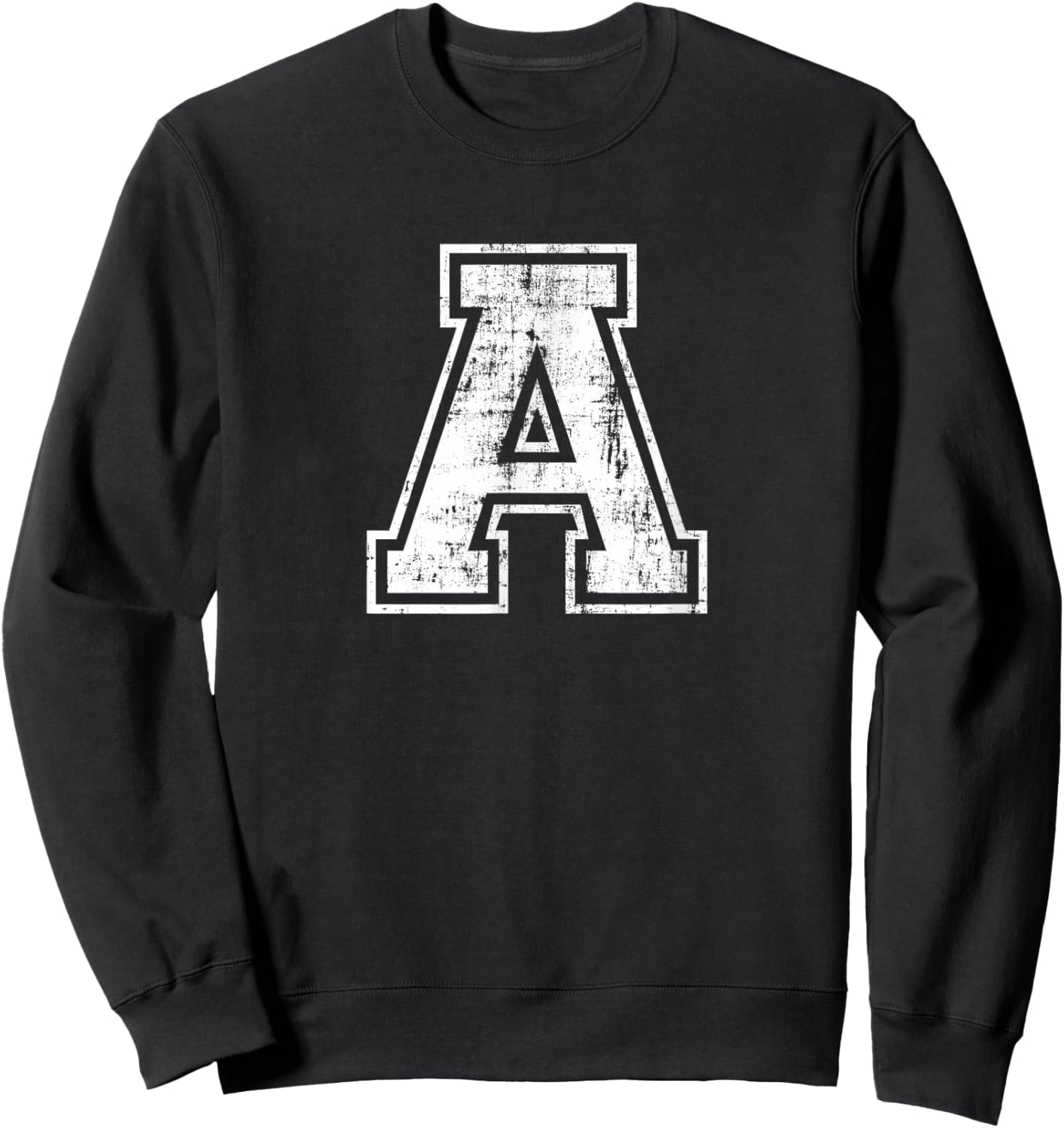 Letter A Uppercase Alphabet Initial School College Varsity Sweatshirt - Sweatshirt | Black