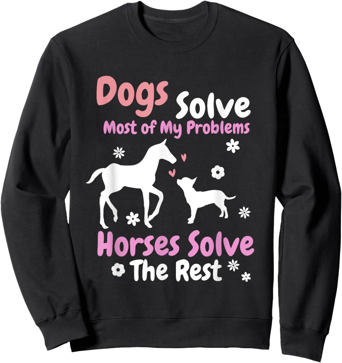 Dog And Horse Lover Art Equestrian Sweatshirt - Sweatshirt | Black