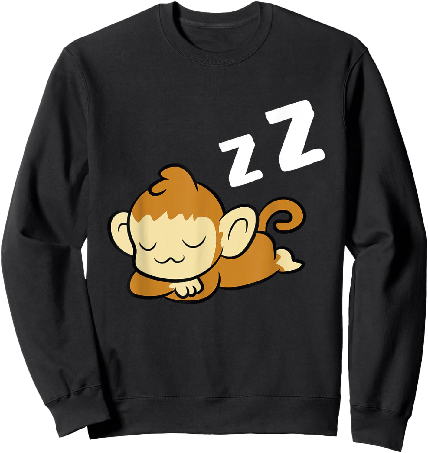 Sleeping Monkey Pyjama Lazy Monkey Sweatshirt - Sweatshirt | Black