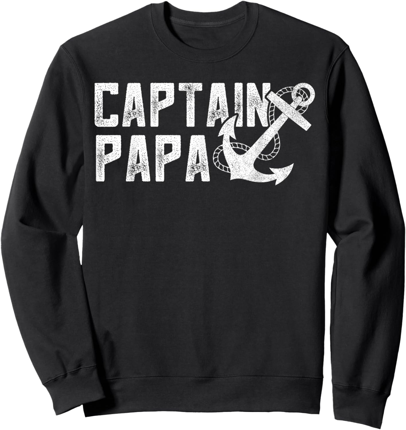 Fathers Day Lake Life Grandpa Apparel, Pontoon Captain Papa Sweatshirt - Sweatshirt | Black