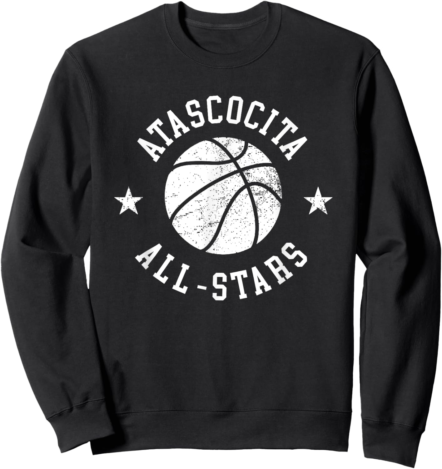 Atascocita Vintage All-Stars Retro 80s Basketball Sweatshirt - Sweatshirt | Black