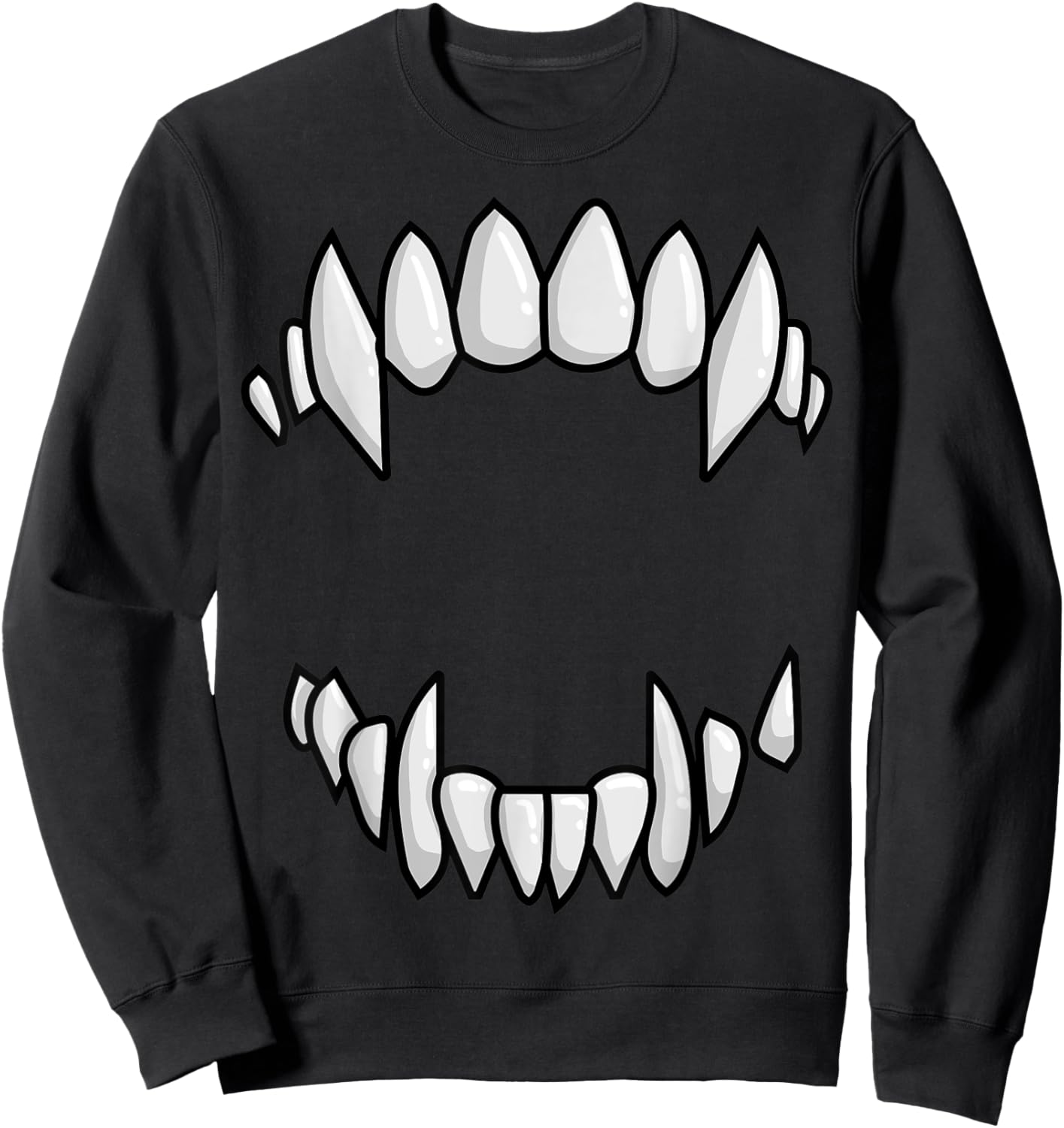Vampire Fangs Teeth Halloween Monster Teeth Costume Sweatshirt - Sweatshirt | Black