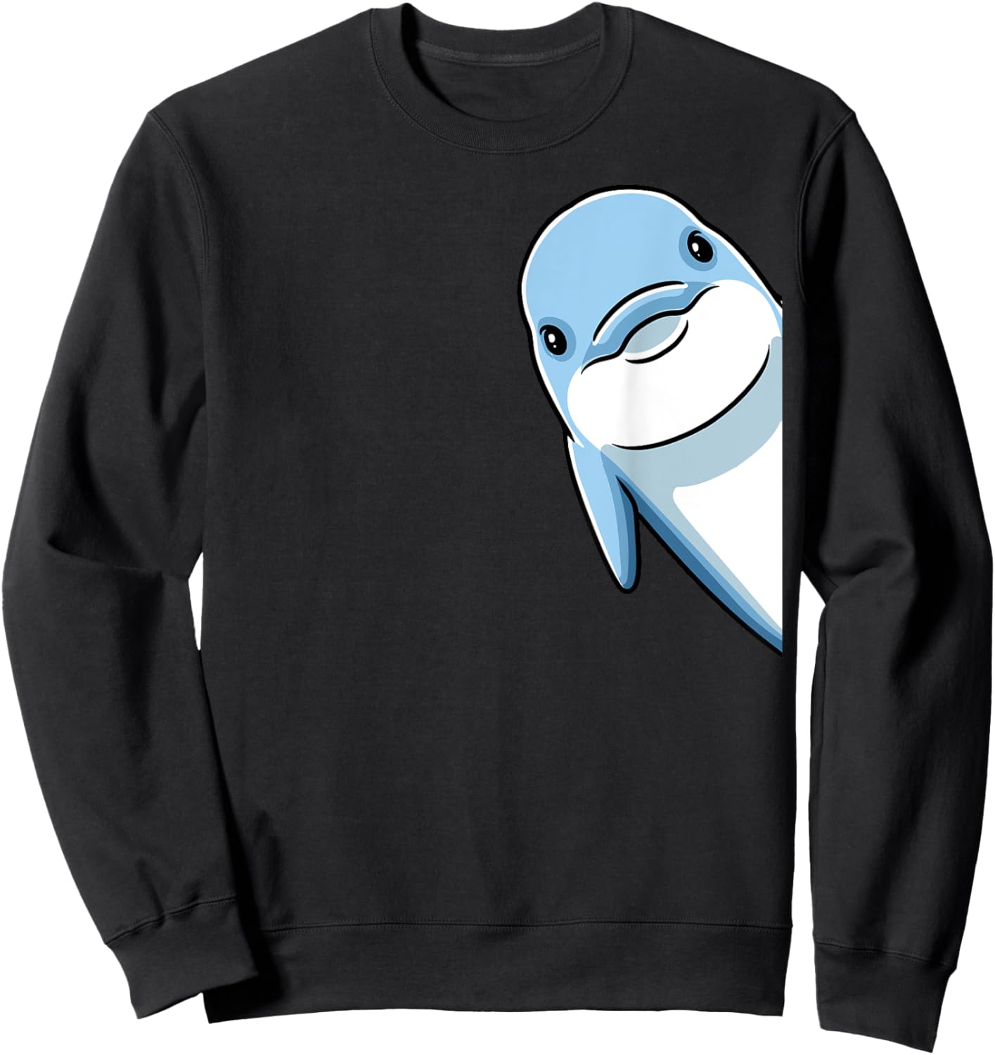 Dolphin Cute Dolphins Sweatshirt - Sweatshirt | Black