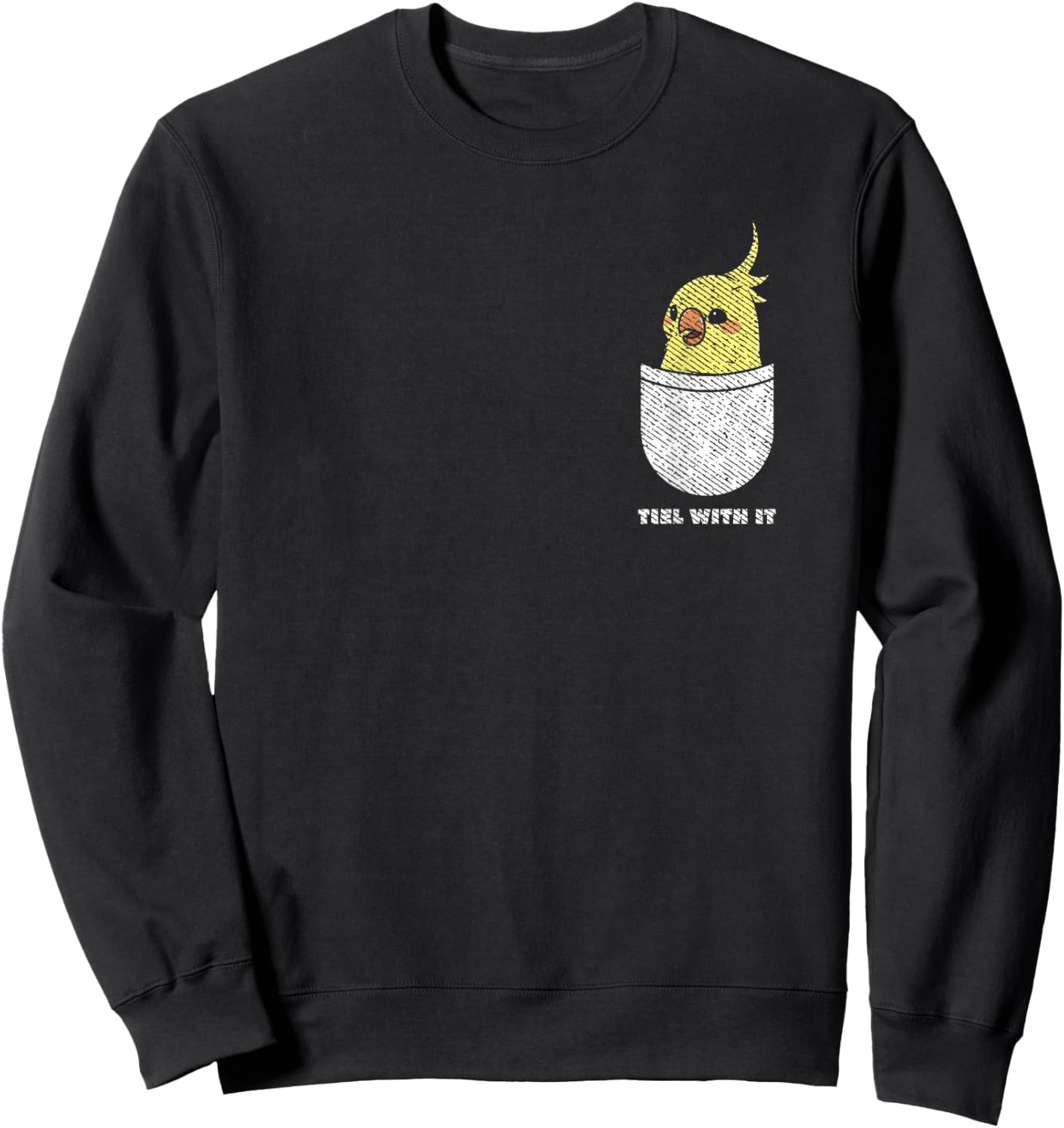 Cockatiel Lovers Designs Tiel With It Ornithologist Cockatiel Owner -Adults Black Short Sleeve Classic Fit Sweatshirt - Sweatshirt | Black