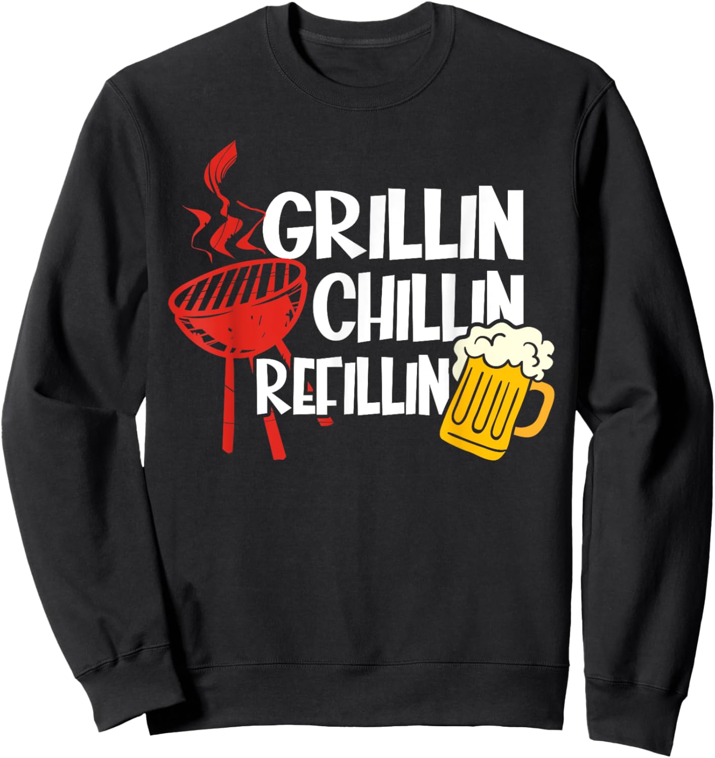 Barbecue Chilling Refill - Vintage Grill Dad Papa Sweatshirt - Sweatshirt | Black