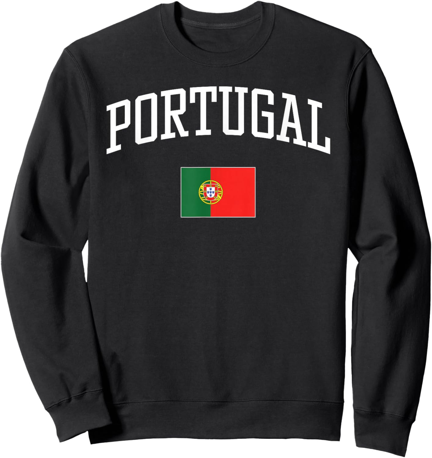 Vintage Flag of Portugal Love Your Country Sweatshirt - Sweatshirt | Black