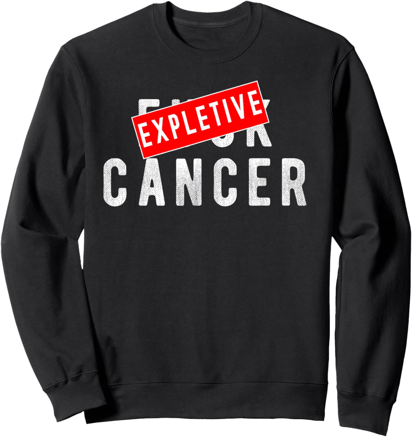 F-ck Cancer Clean with Expletive Box for Cancer Awareness Sweatshirt - Sweatshirt | Black
