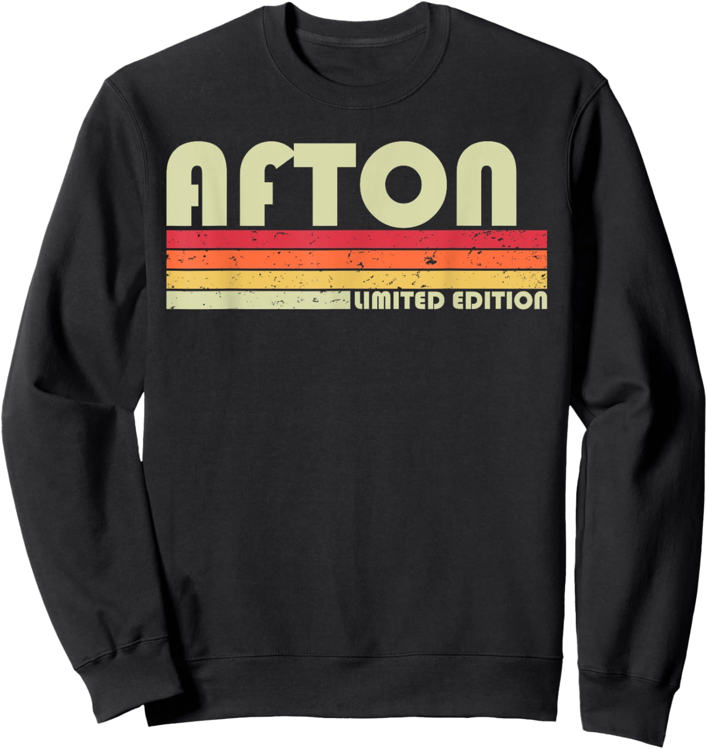 AFTON Name Personalized Retro Vintage 80s 90s Birthday Sweatshirt - Sweatshirt | Black