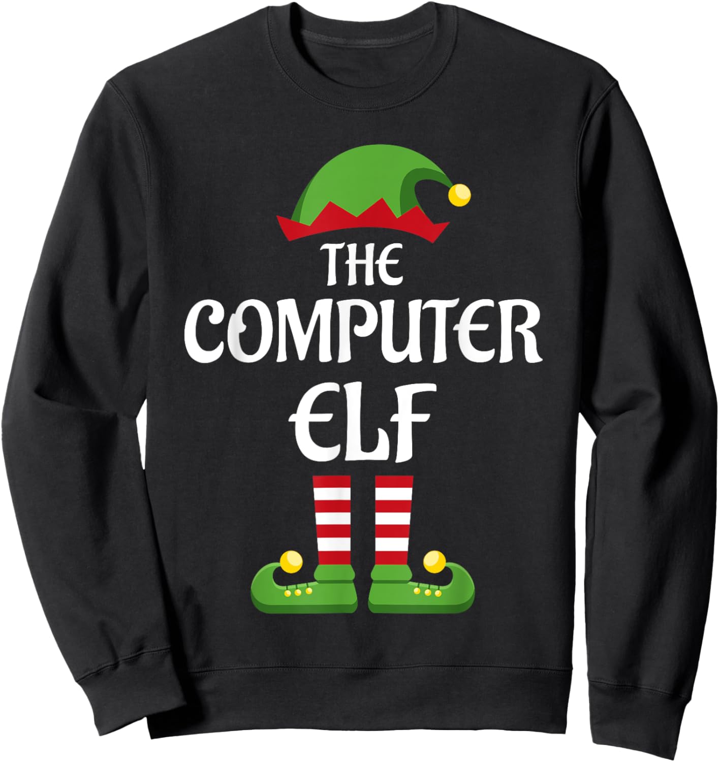 Computer Elf Family Matching Group Christmas Sweatshirt - Sweatshirt | Black