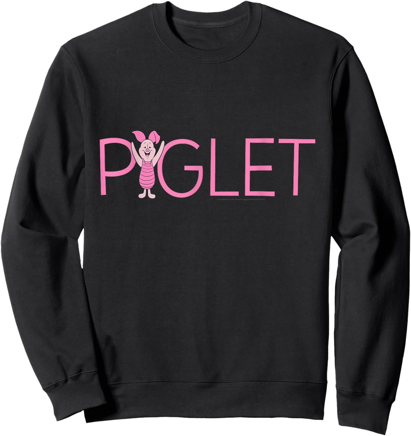 Disney Winnie the Pooh Piglet Classic Lettering Sweatshirt - Sweatshirt | Black