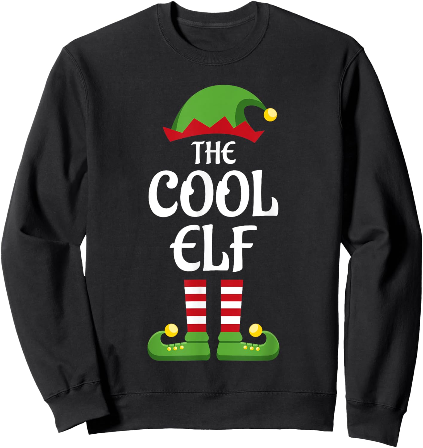 Cool Elf Family Matching Group Christmas Sweatshirt - Sweatshirt | Black