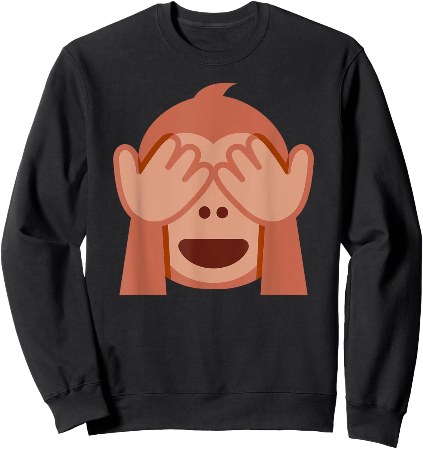 See No Evil Monkey Mizaru Emoticon Sweatshirt - Sweatshirt | Black