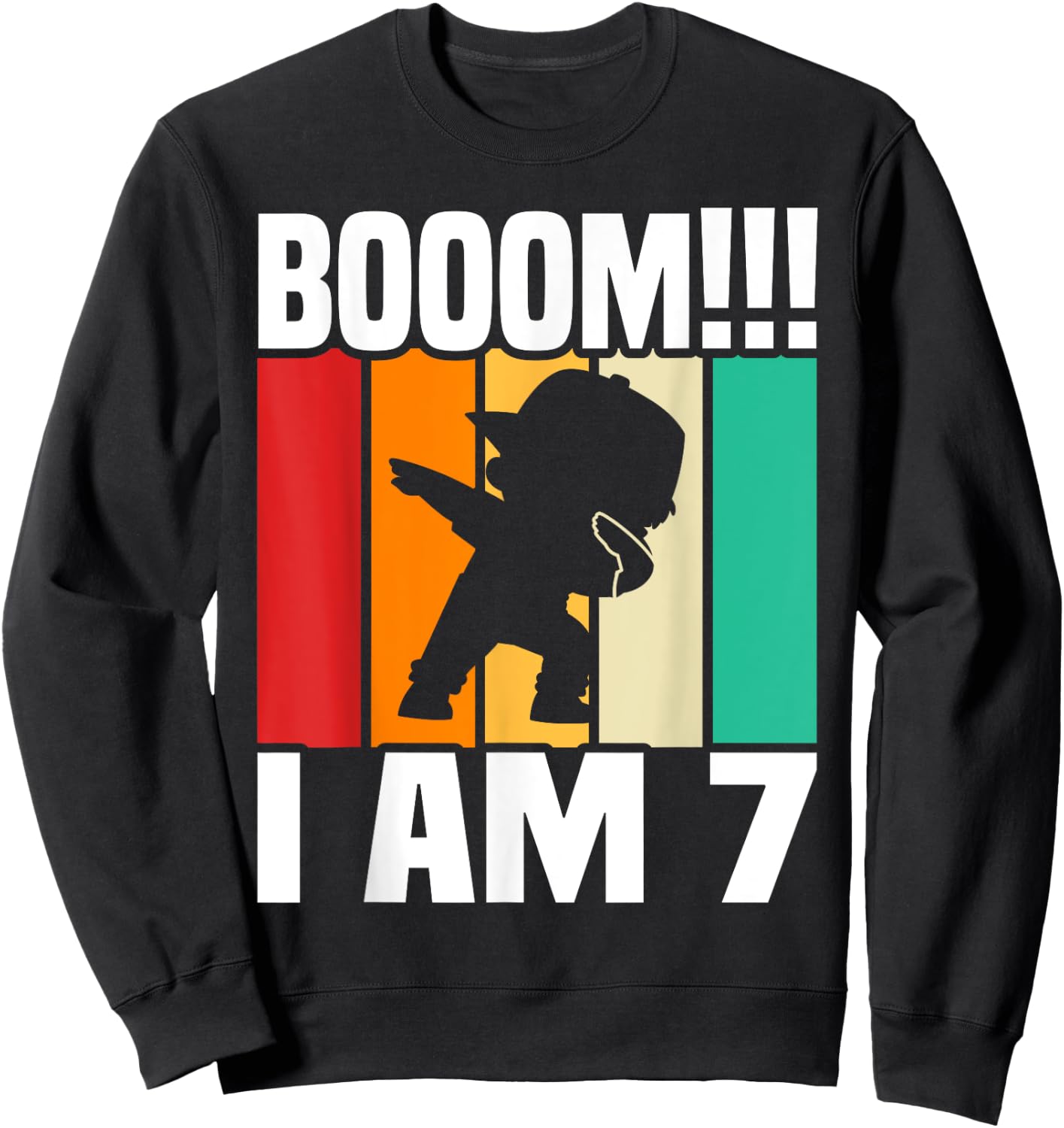 Dabbing Birthday 7 Years Old Birthday Outfit Boys Sweatshirt - Sweatshirt | Black