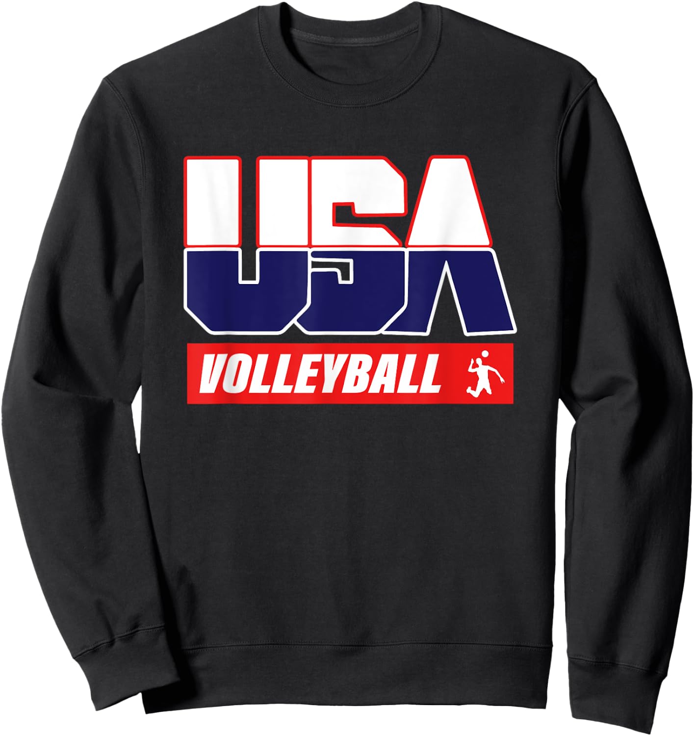 USA Team volleyball - men & women American sports Sweatshirt - Sweatshirt | Black