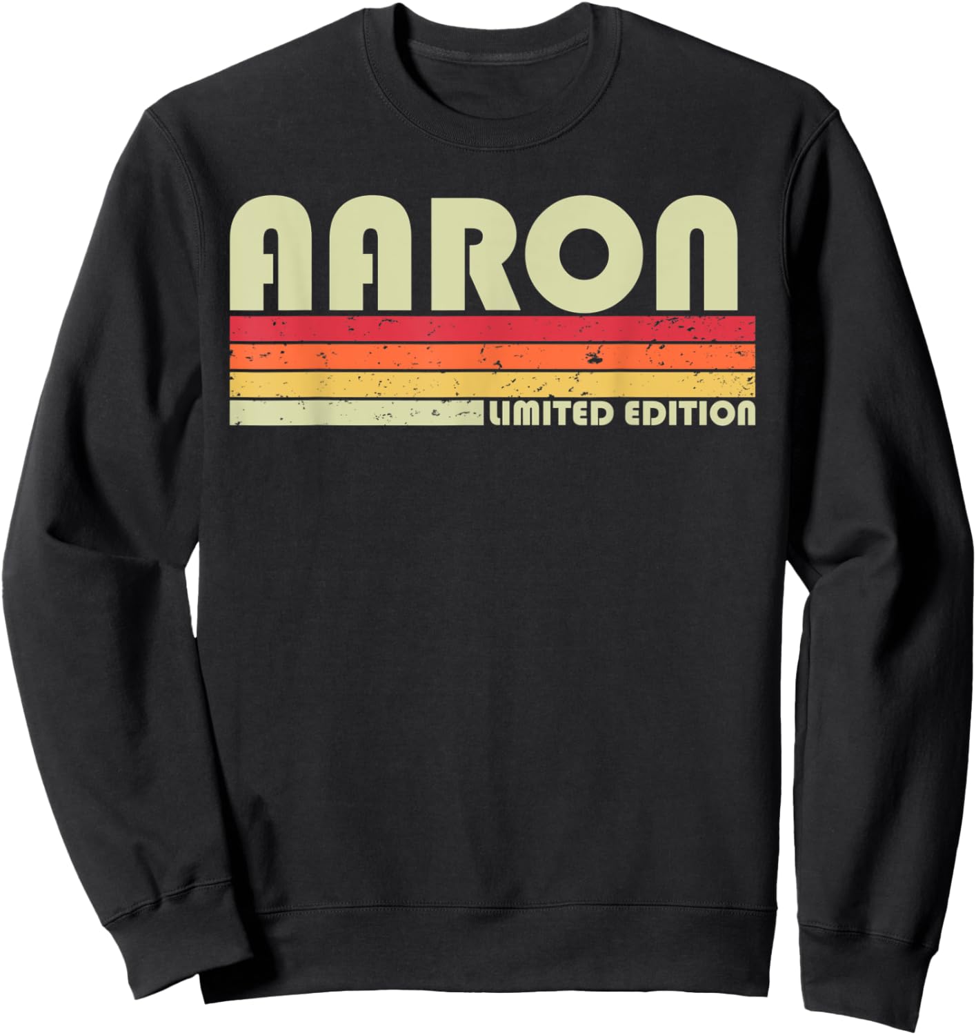 AARON Surname Funny Retro Vintage 80s 90s Birthday Reunion Sweatshirt - Sweatshirt | Black